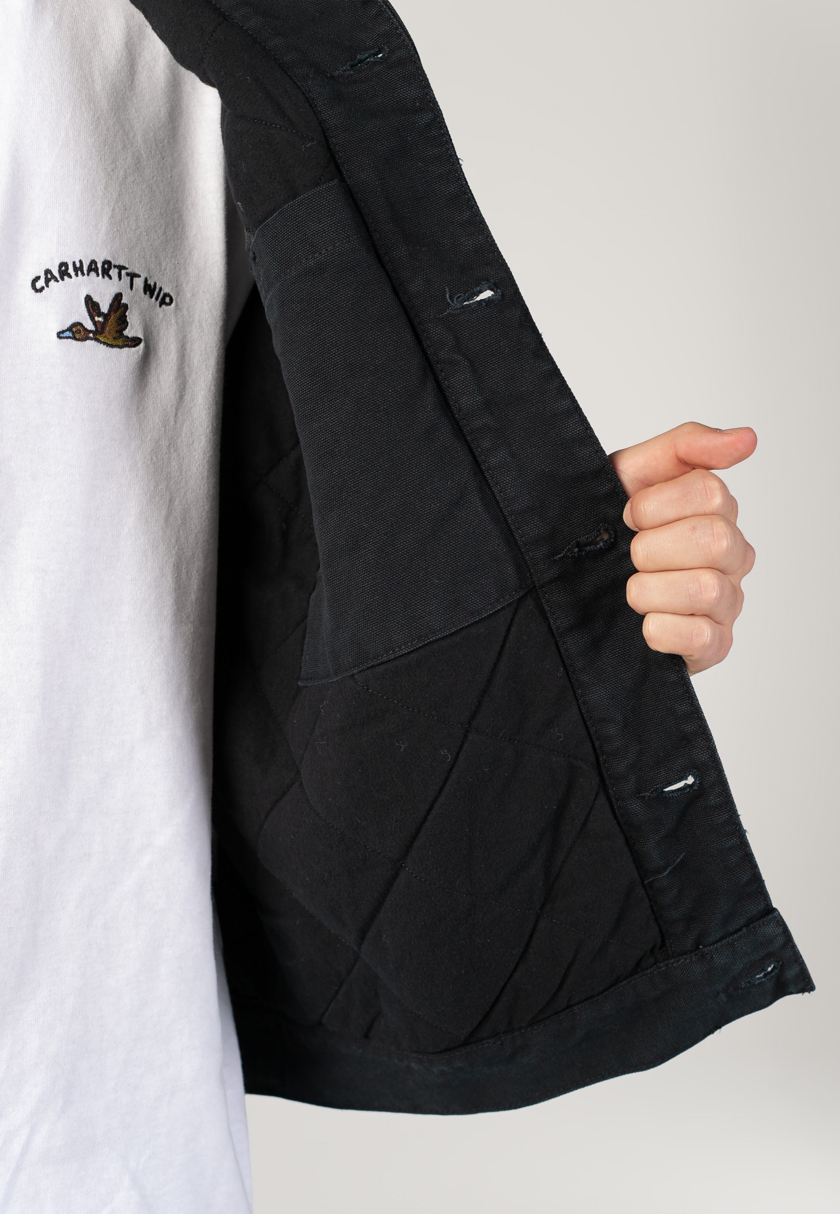 Carhartt WIP Og Trucker Stone Canvas Black/Black Kurtka | Men-Image