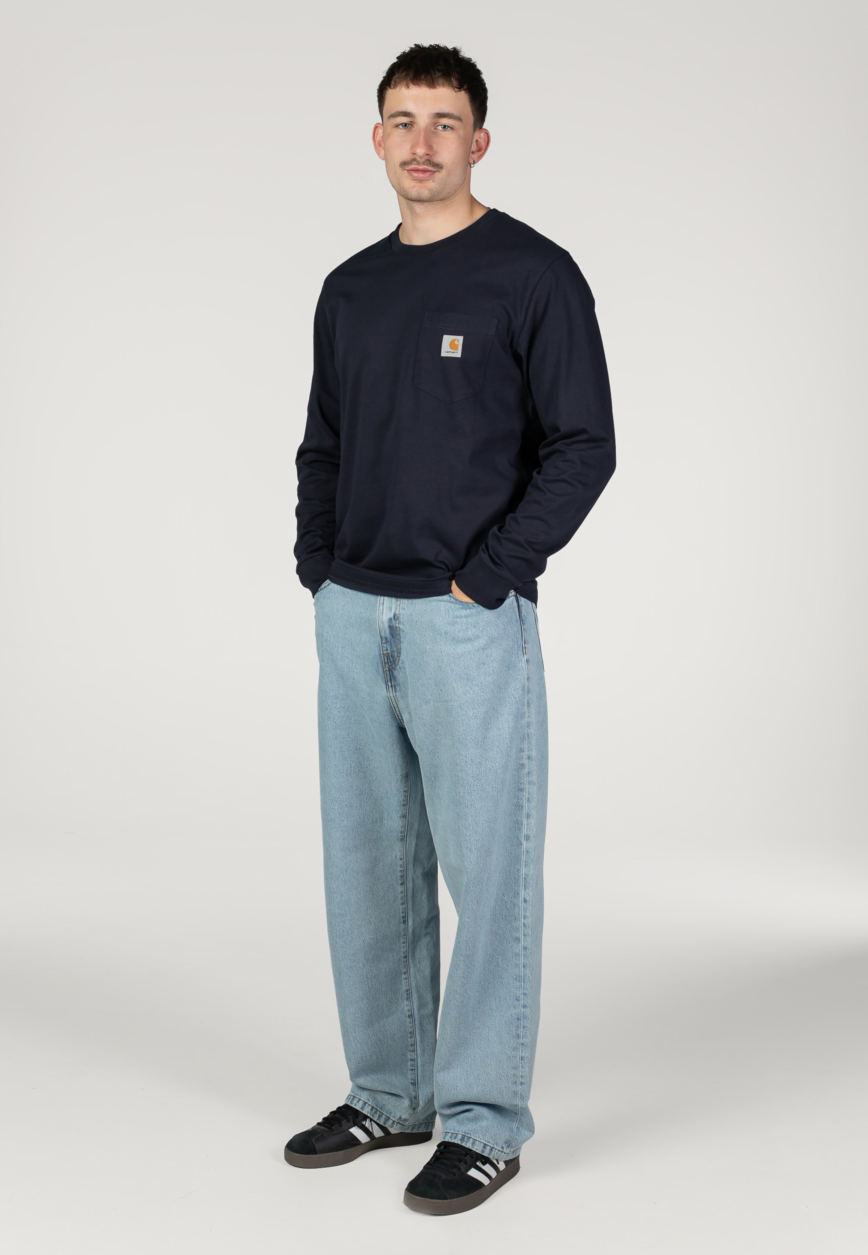 Carhartt WIP - Pocket Dark Navy - Longsleeve | Men-Image