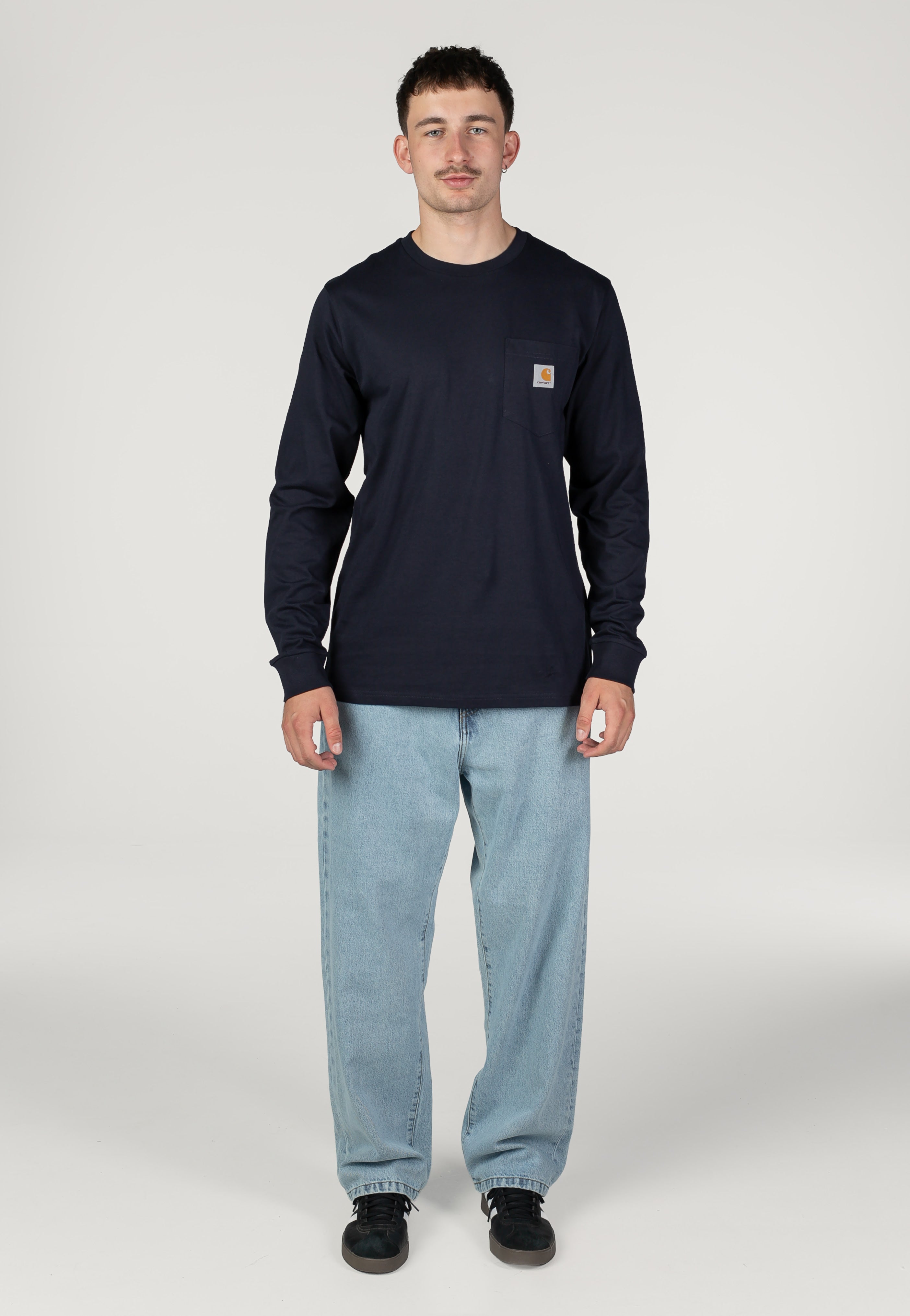 Carhartt WIP - Pocket Dark Navy - Longsleeve | Men-Image