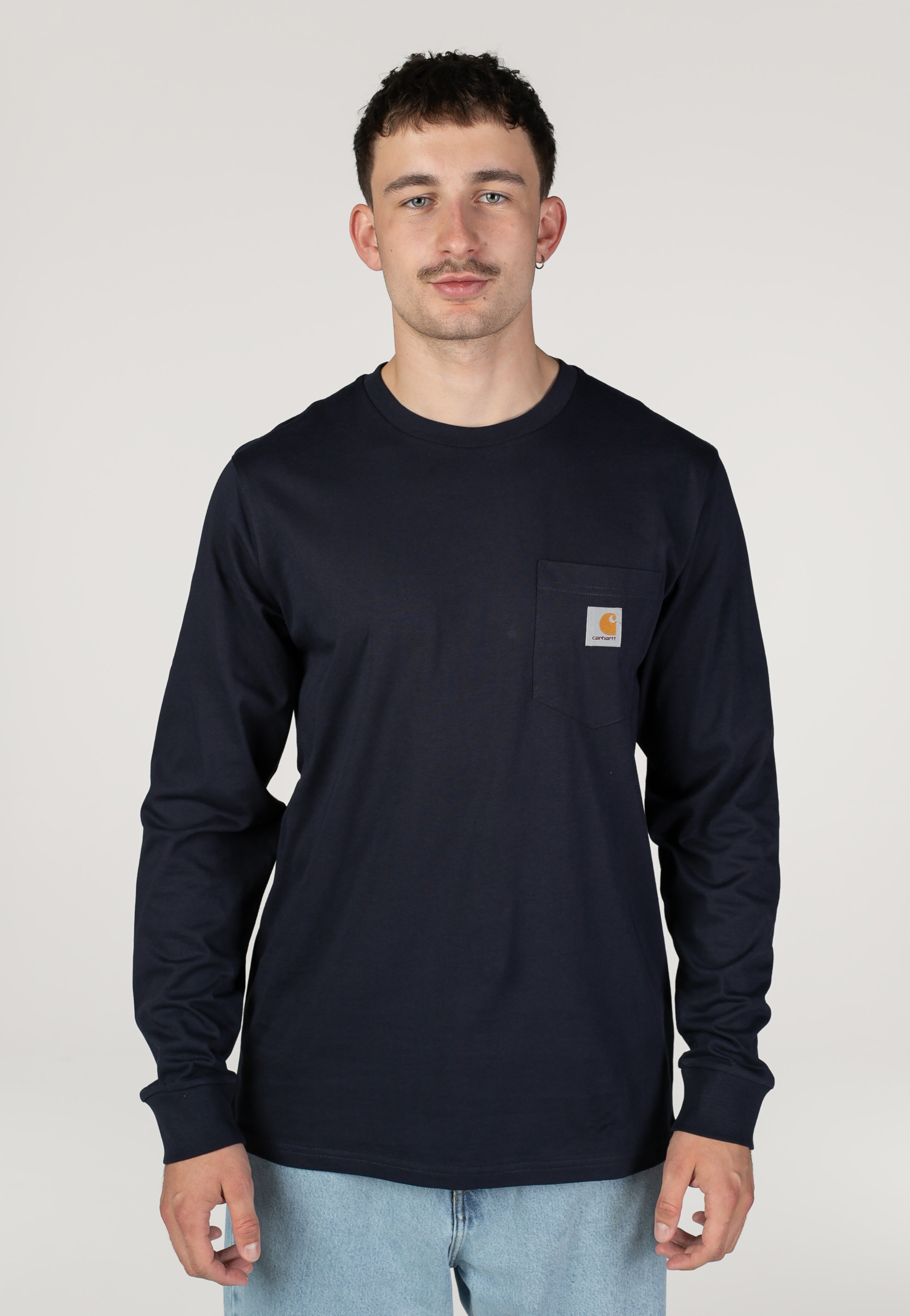 Carhartt WIP - Pocket Dark Navy - Longsleeve | Men-Image