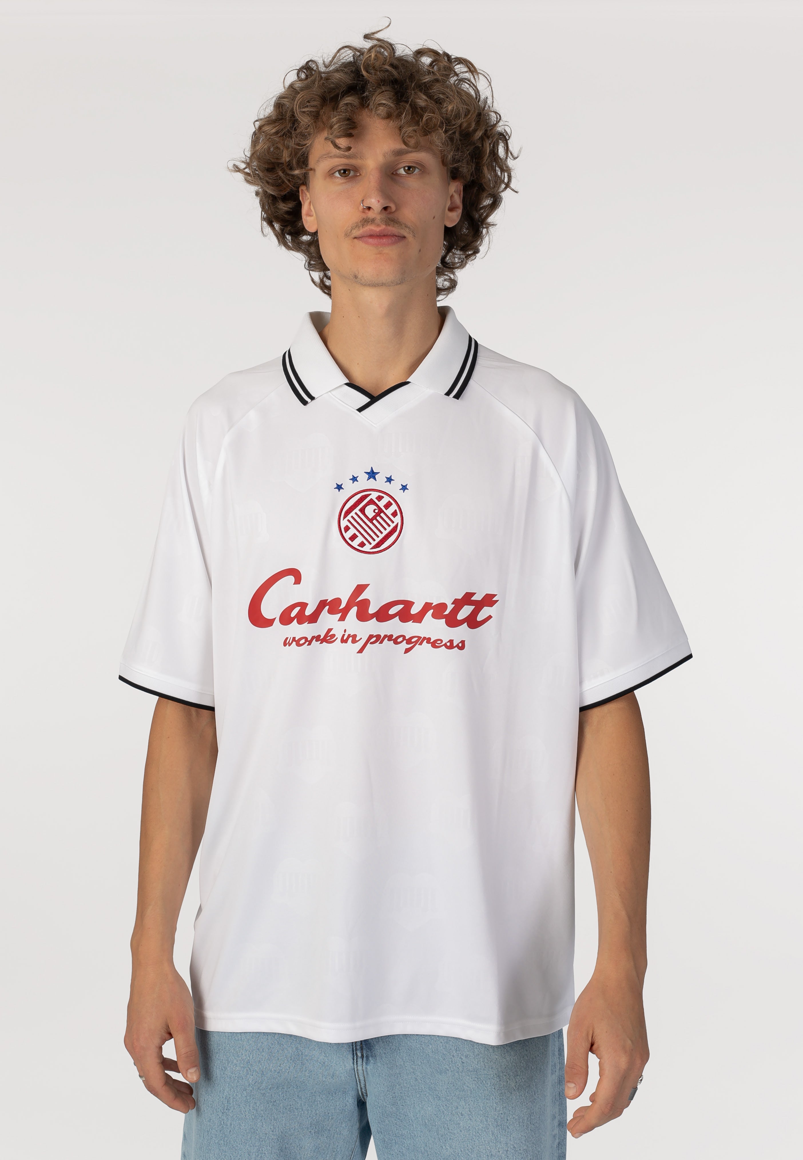 Carhartt WIP - Terrace Football Heart Train Jacquard White - T-Shirt | Men-Image