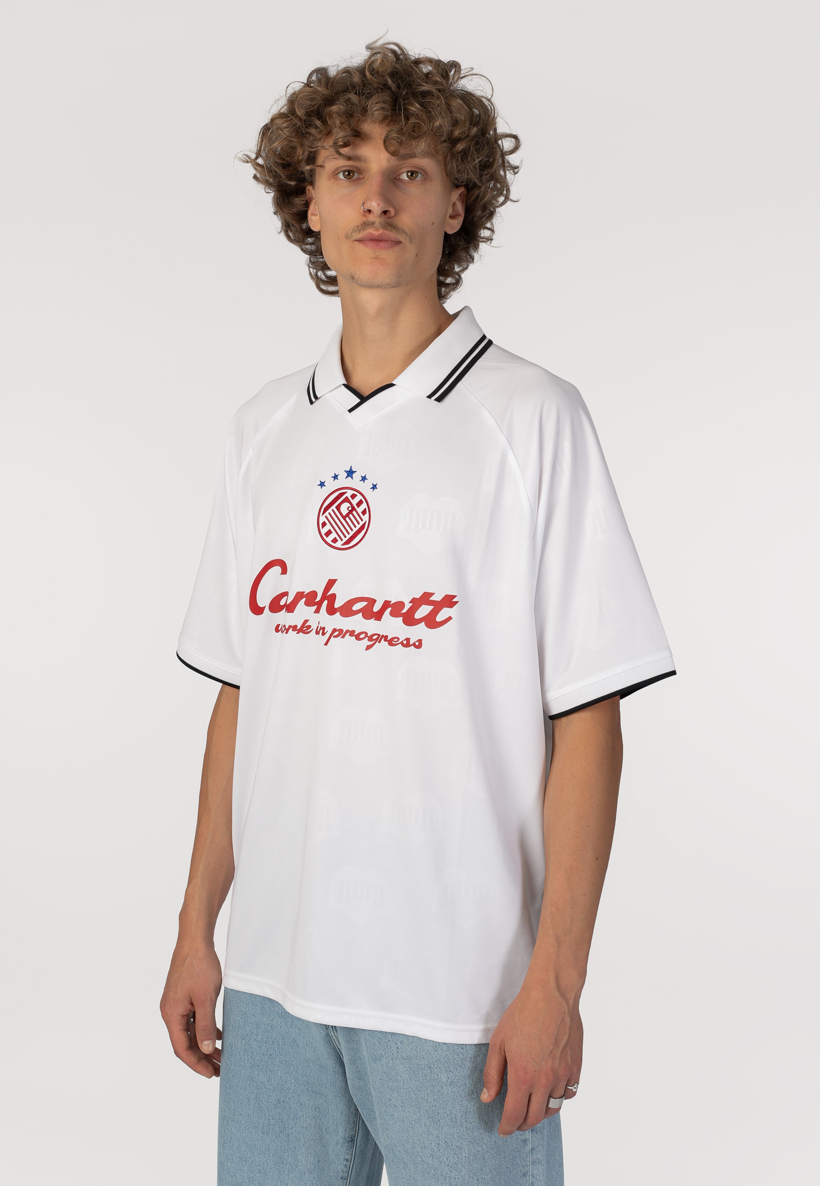 Carhartt WIP - Terrace Football Heart Train Jacquard White - T-Shirt | Men-Image