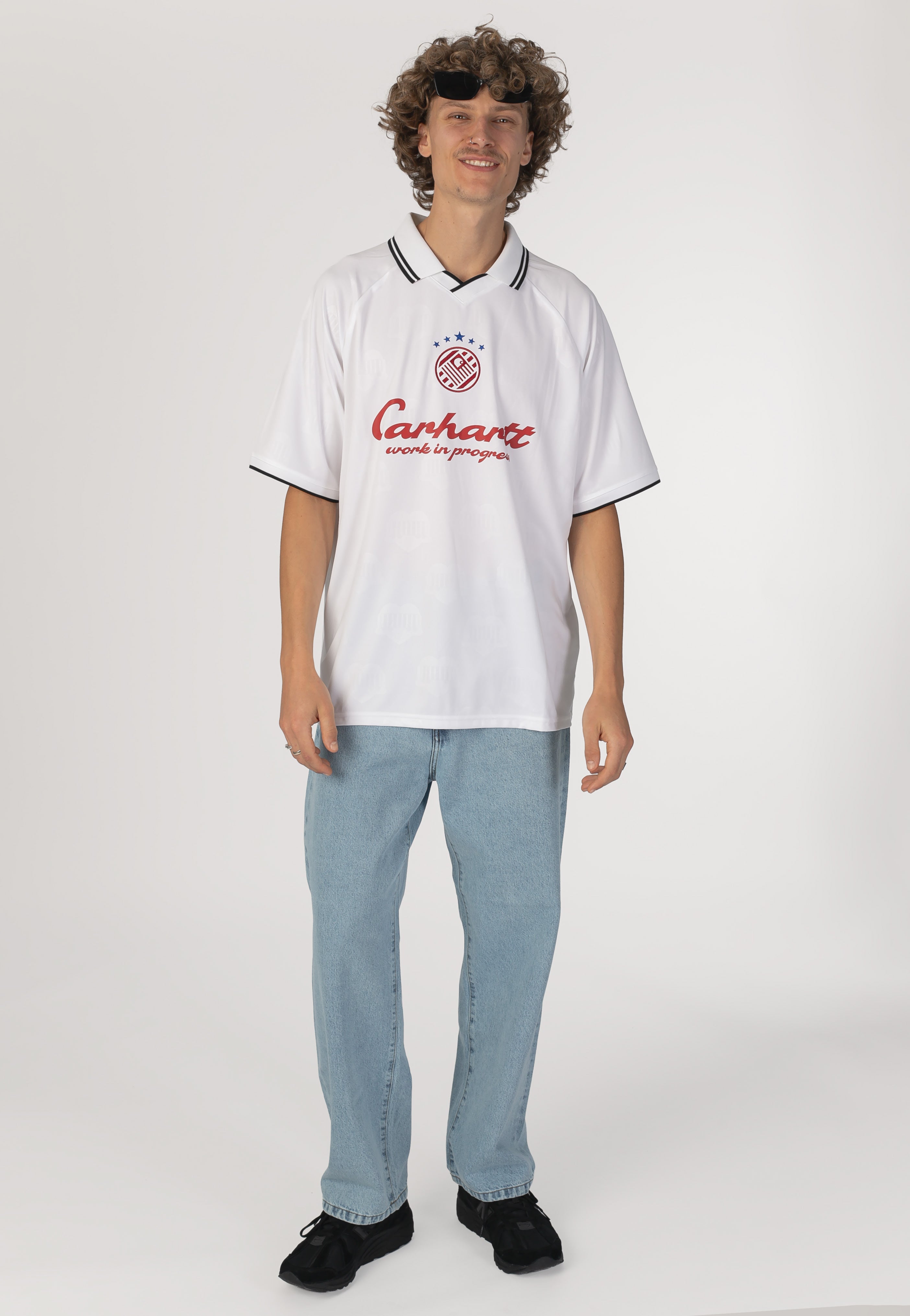 Carhartt WIP - Terrace Football Heart Train Jacquard White - T-Shirt | Men-Image