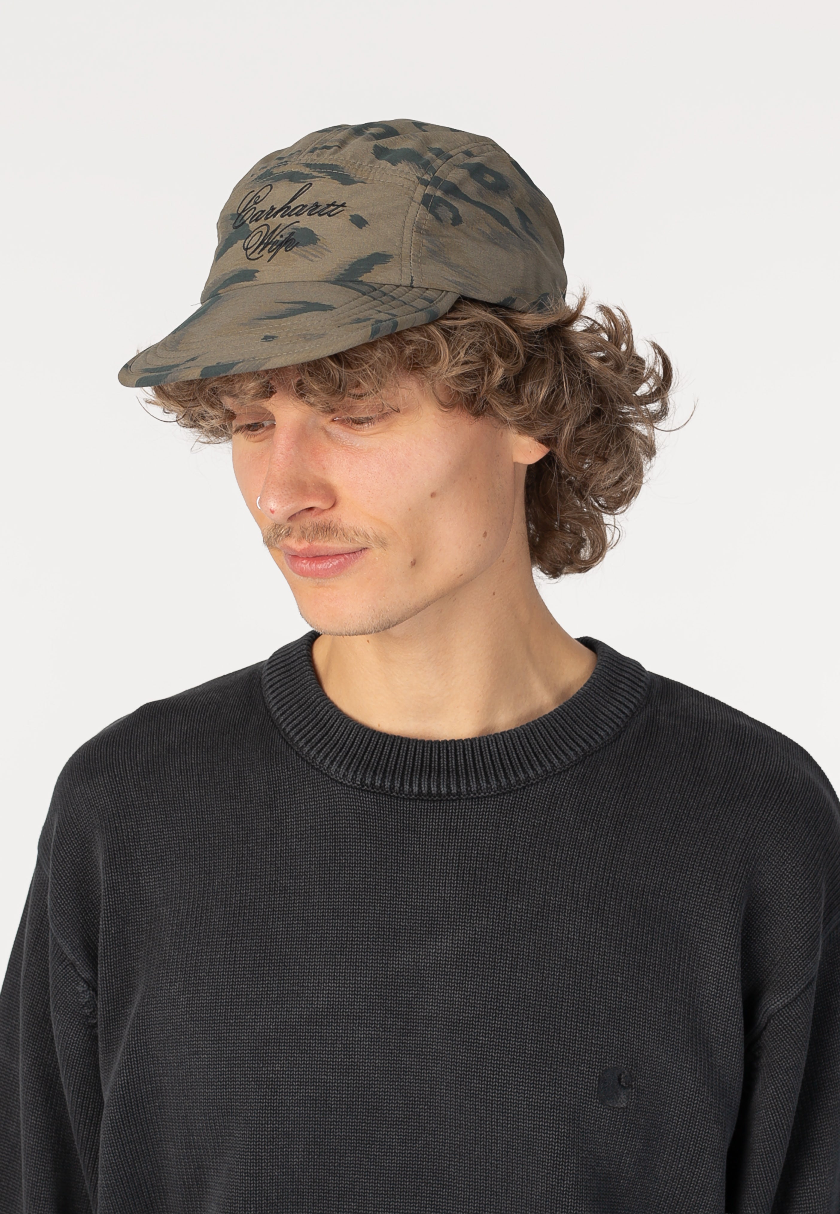 Carhartt WIP - Travon Duck Feather Print Cypress/Black - Cap | Neutral-Image