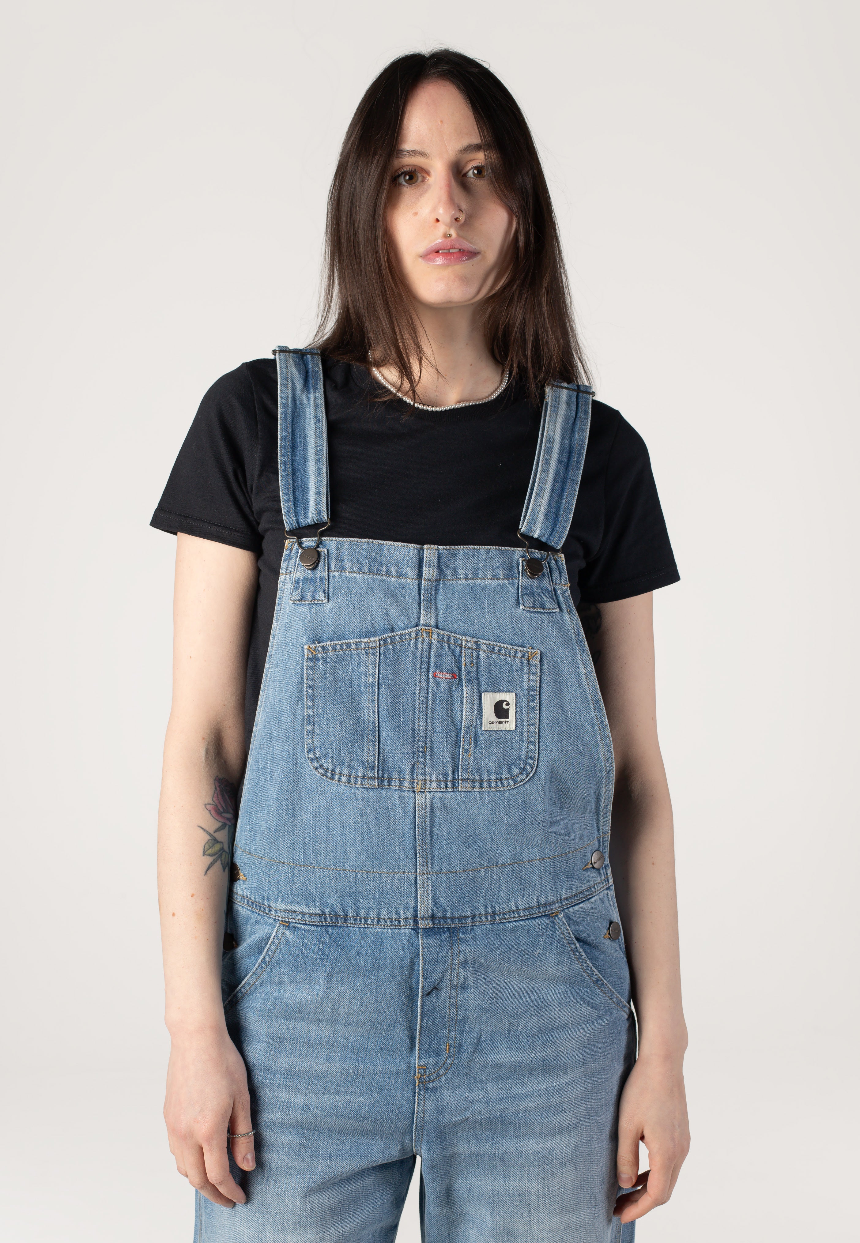 Carhartt WIP - W' Bib Overall Straight Burst Washed Blue - Pants | Women-Image