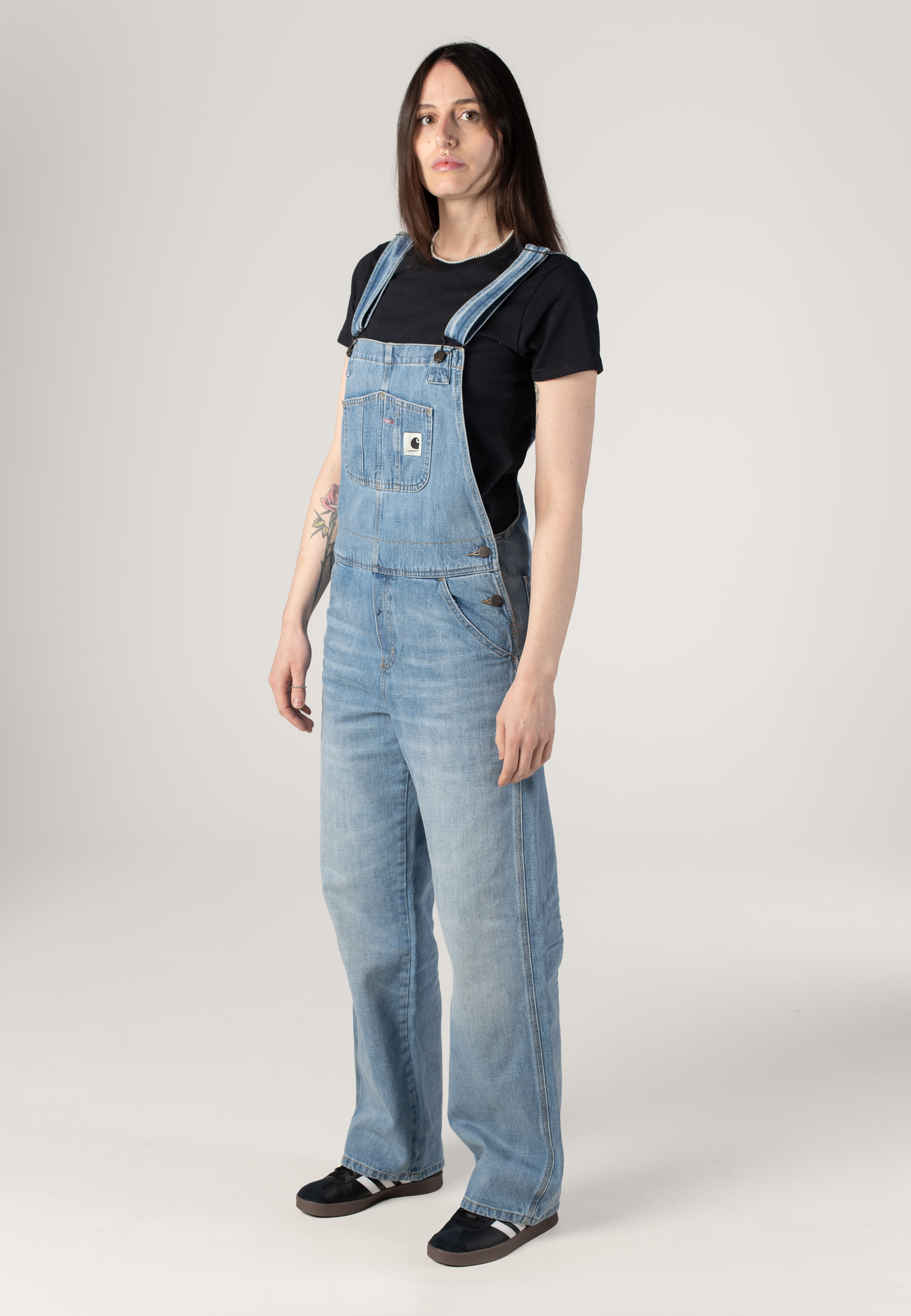 Carhartt WIP - W' Bib Overall Straight Burst Washed Blue - Pants | Women-Image