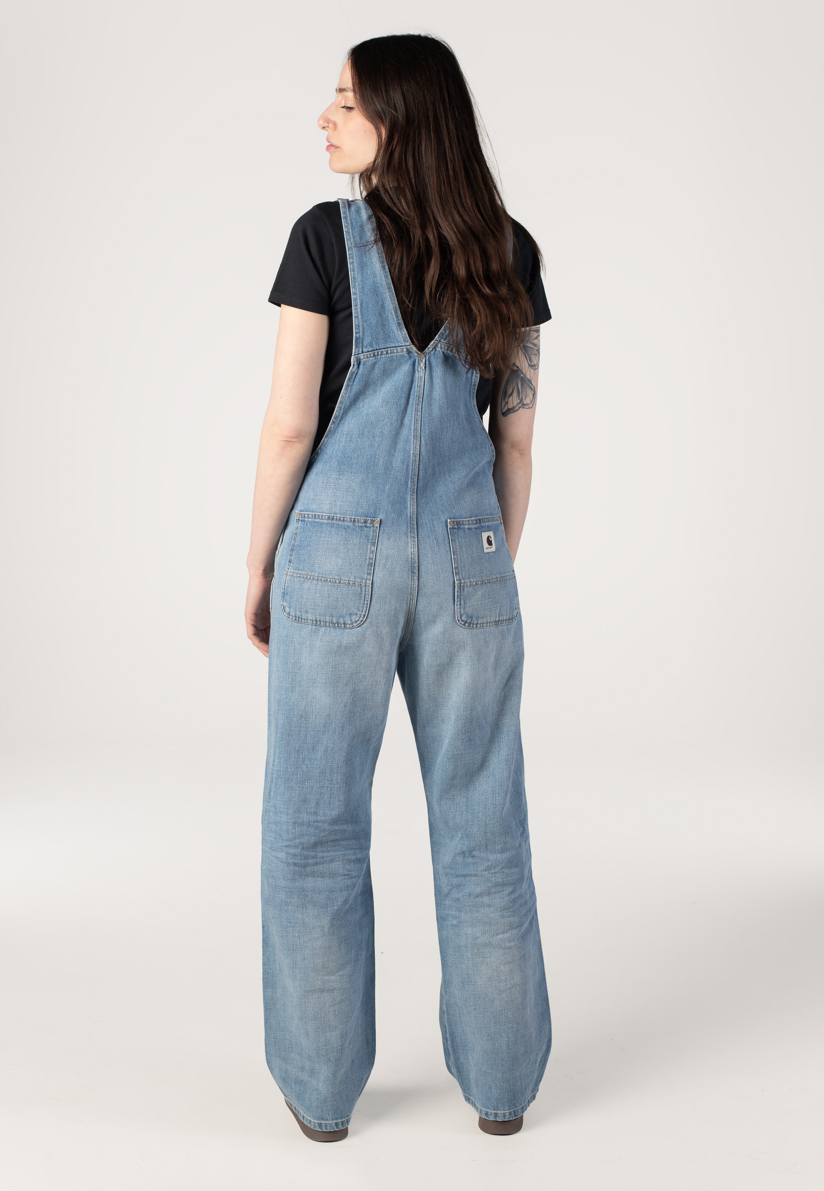 Carhartt WIP - W' Bib Overall Straight Burst Washed Blue - Pants | Women-Image