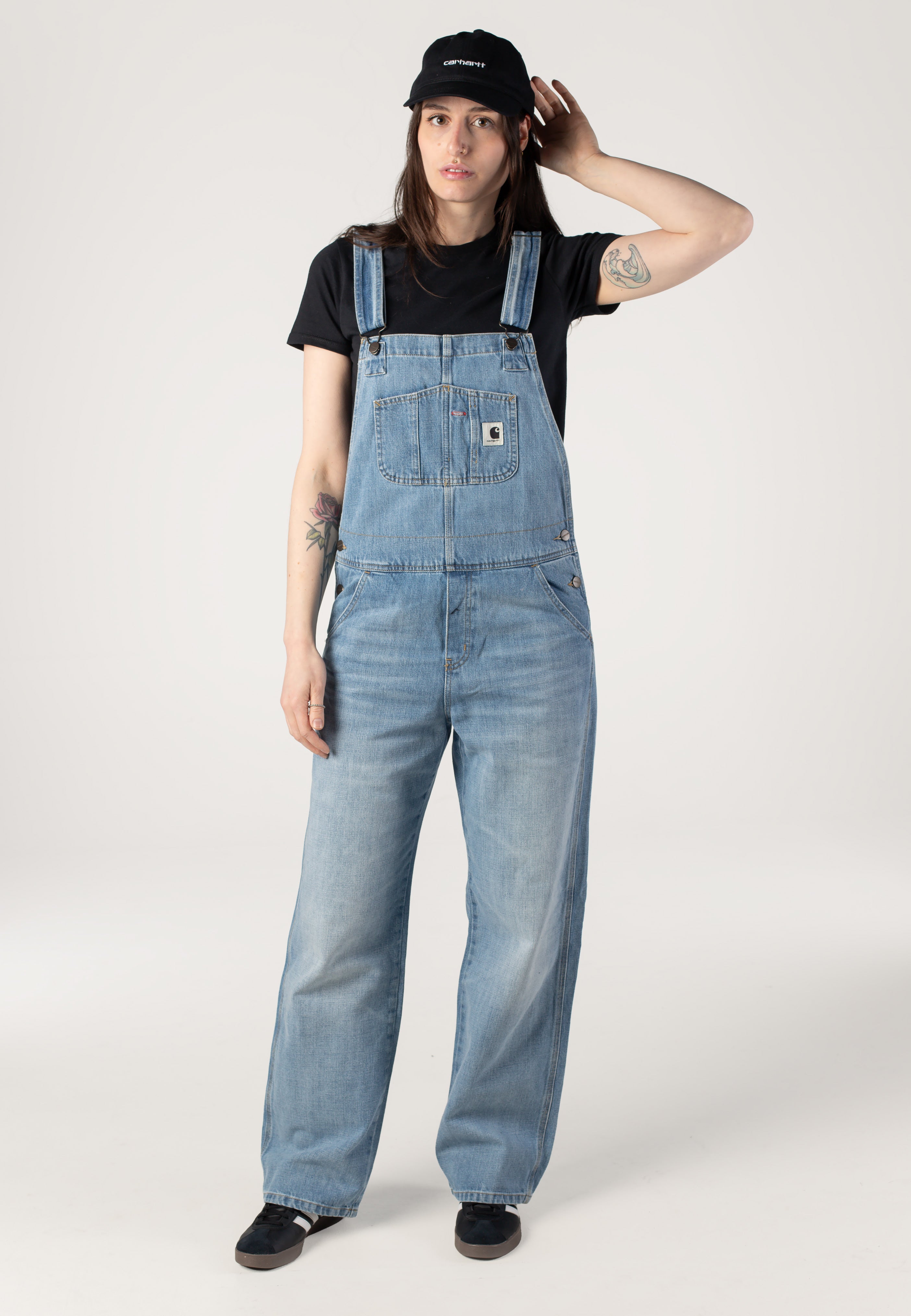 Carhartt WIP - W' Bib Overall Straight Burst Washed Blue - Pants | Women-Image
