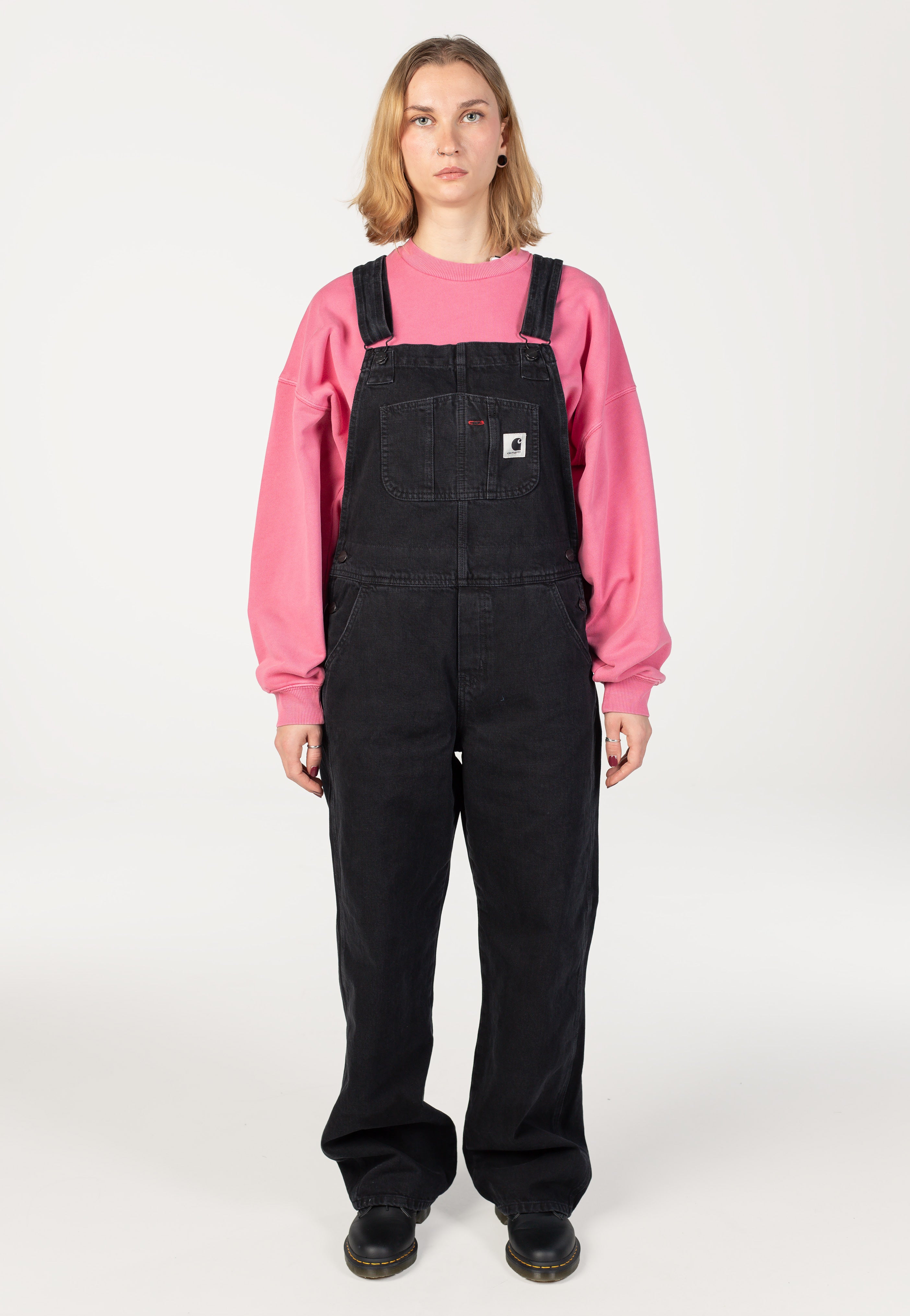 Carhartt WIP - W' Bib Overall Straight Stone Washed Black - Pants