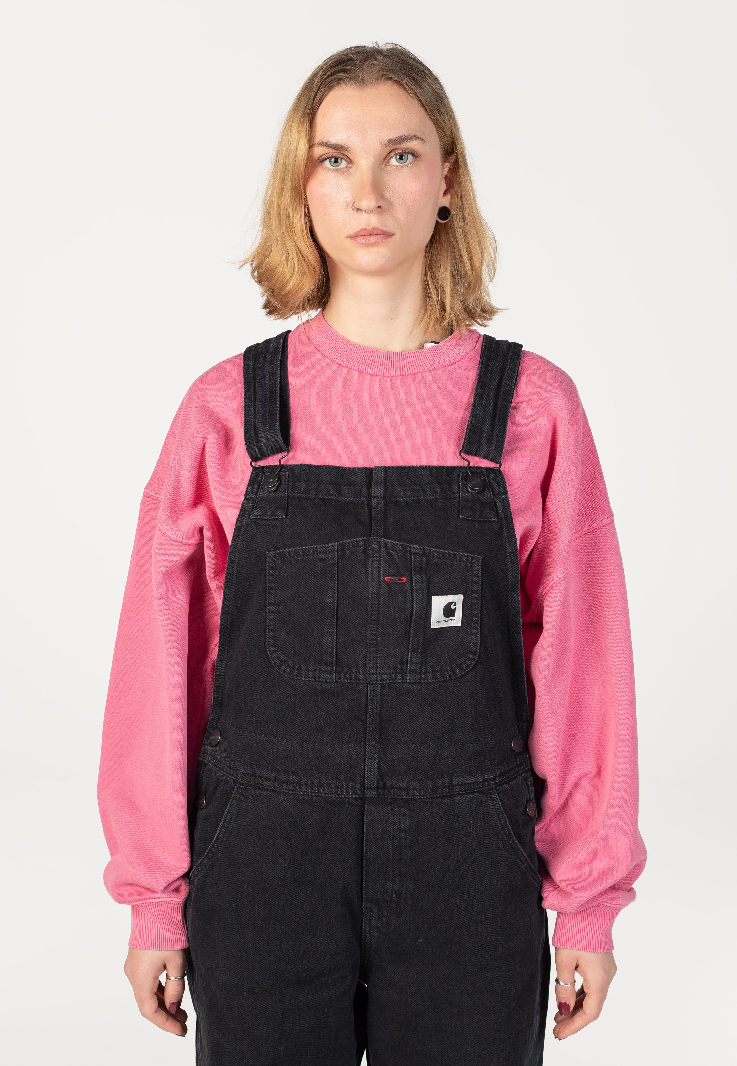 Carhartt WIP - W' Bib Overall Straight Stone Washed Black - Pants
