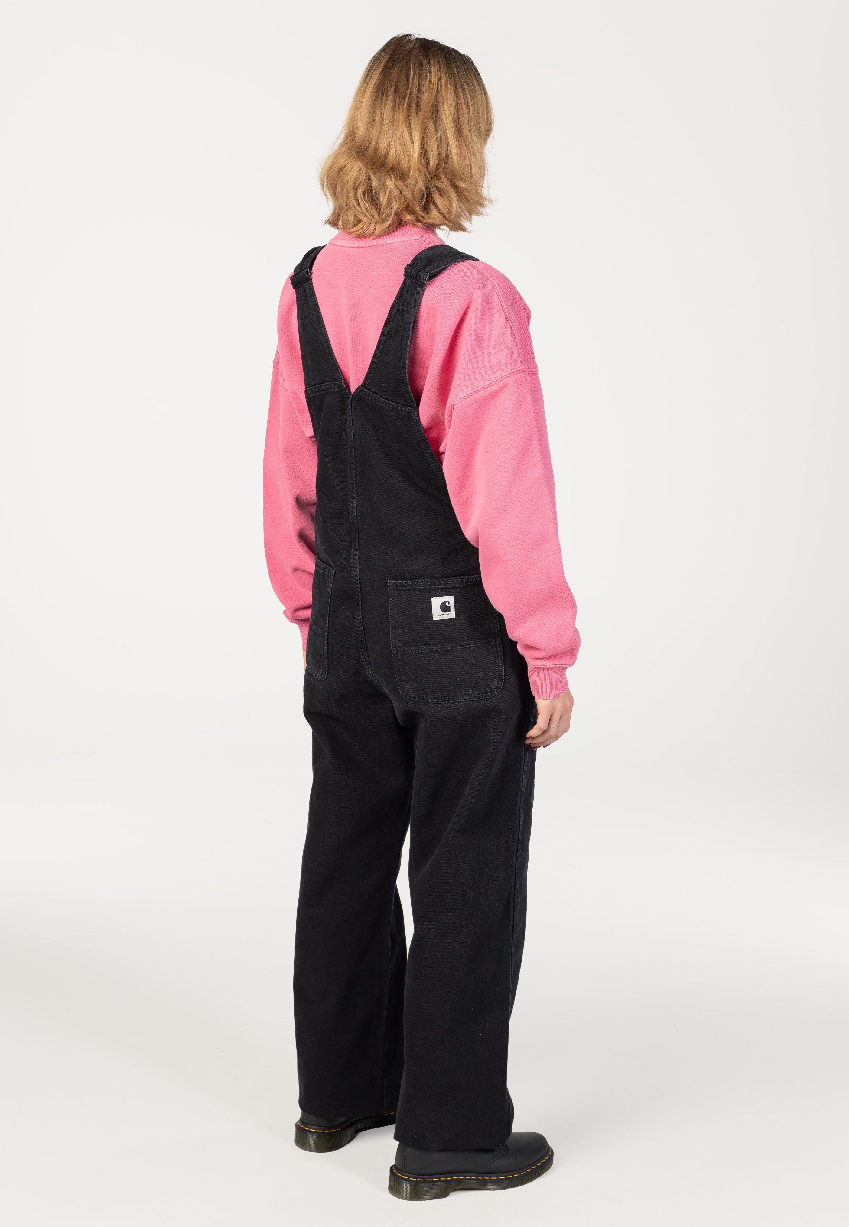 Carhartt WIP - W' Bib Overall Straight Stone Washed Black - Pants | Women-Image