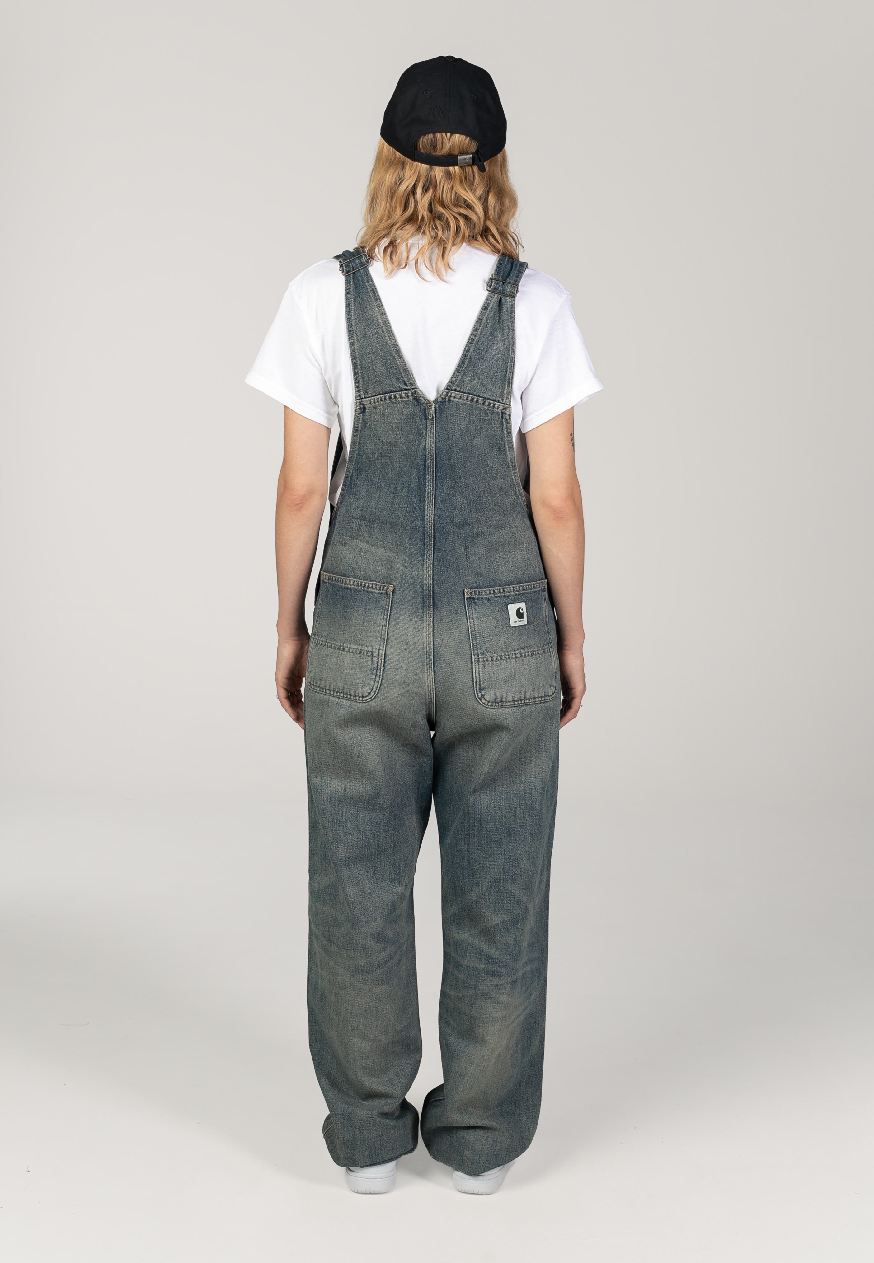 Carhartt WIP - W' Bib Overall Straight Worn Used Wash Blue - Pants | Women-Image