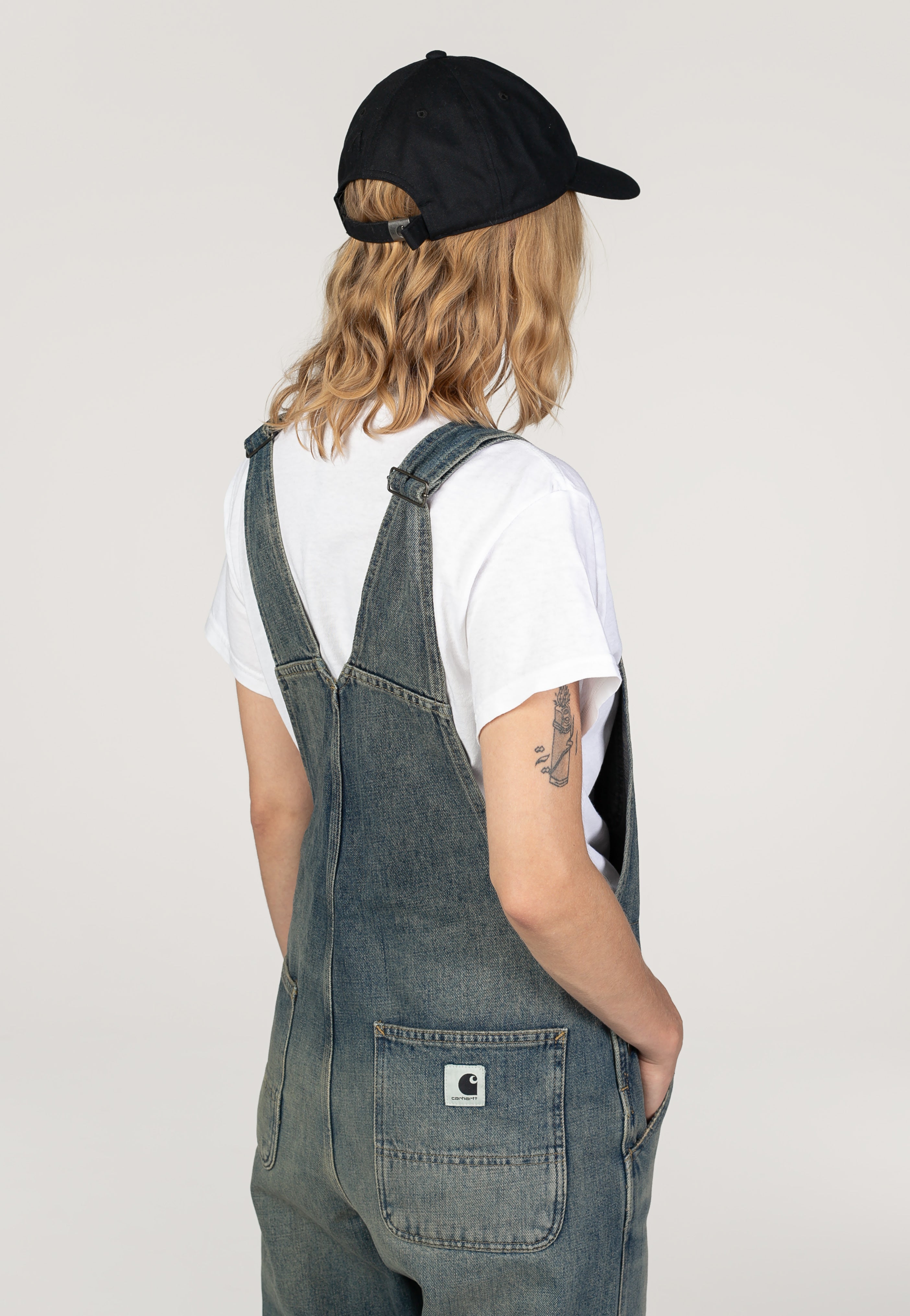 Carhartt WIP - W' Bib Overall Straight Worn Used Wash Blue - Pants | Women-Image