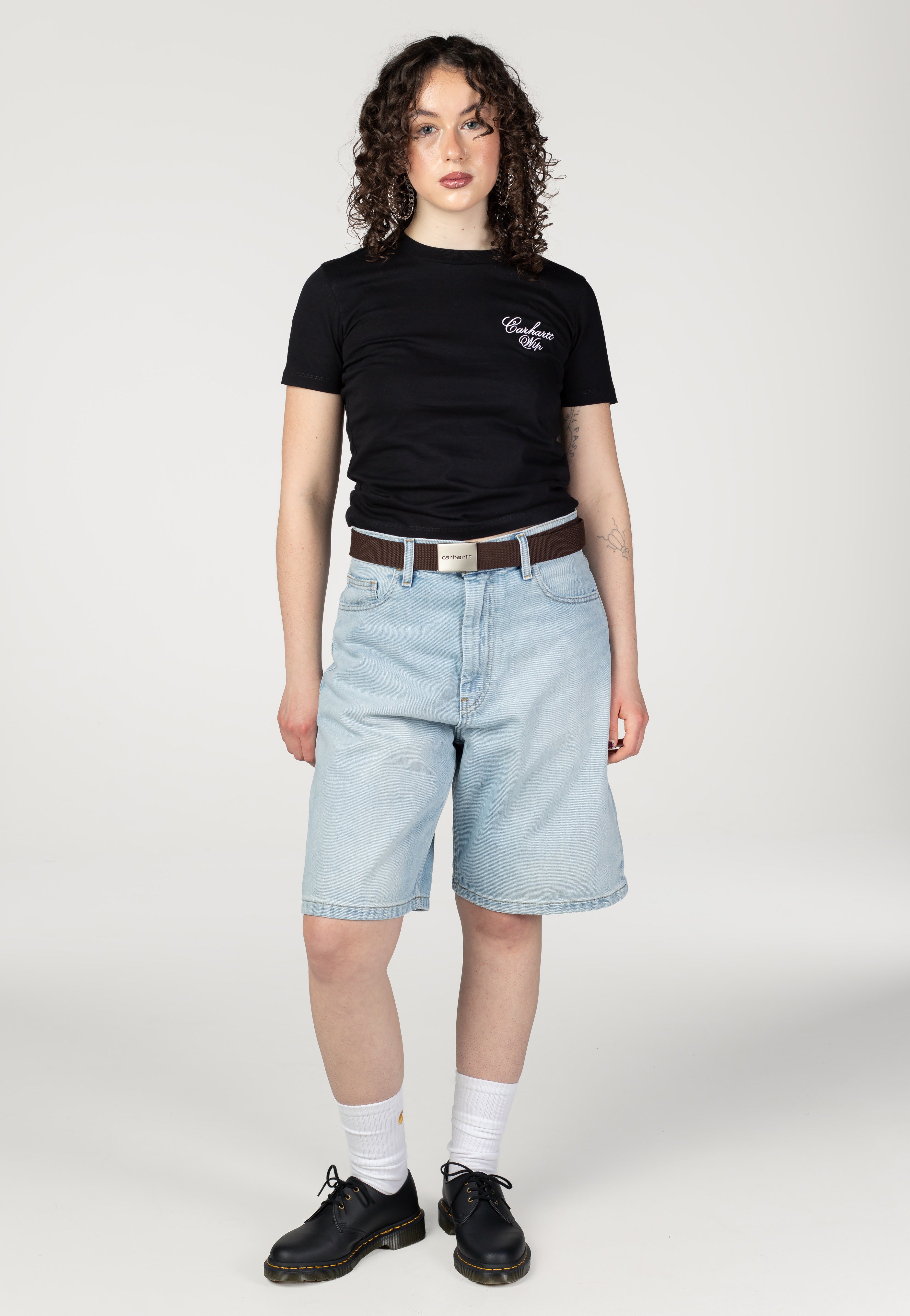 Carhartt WIP - W' Brandon Heavy Worn Bleached Blue - Shorts | Women-Image