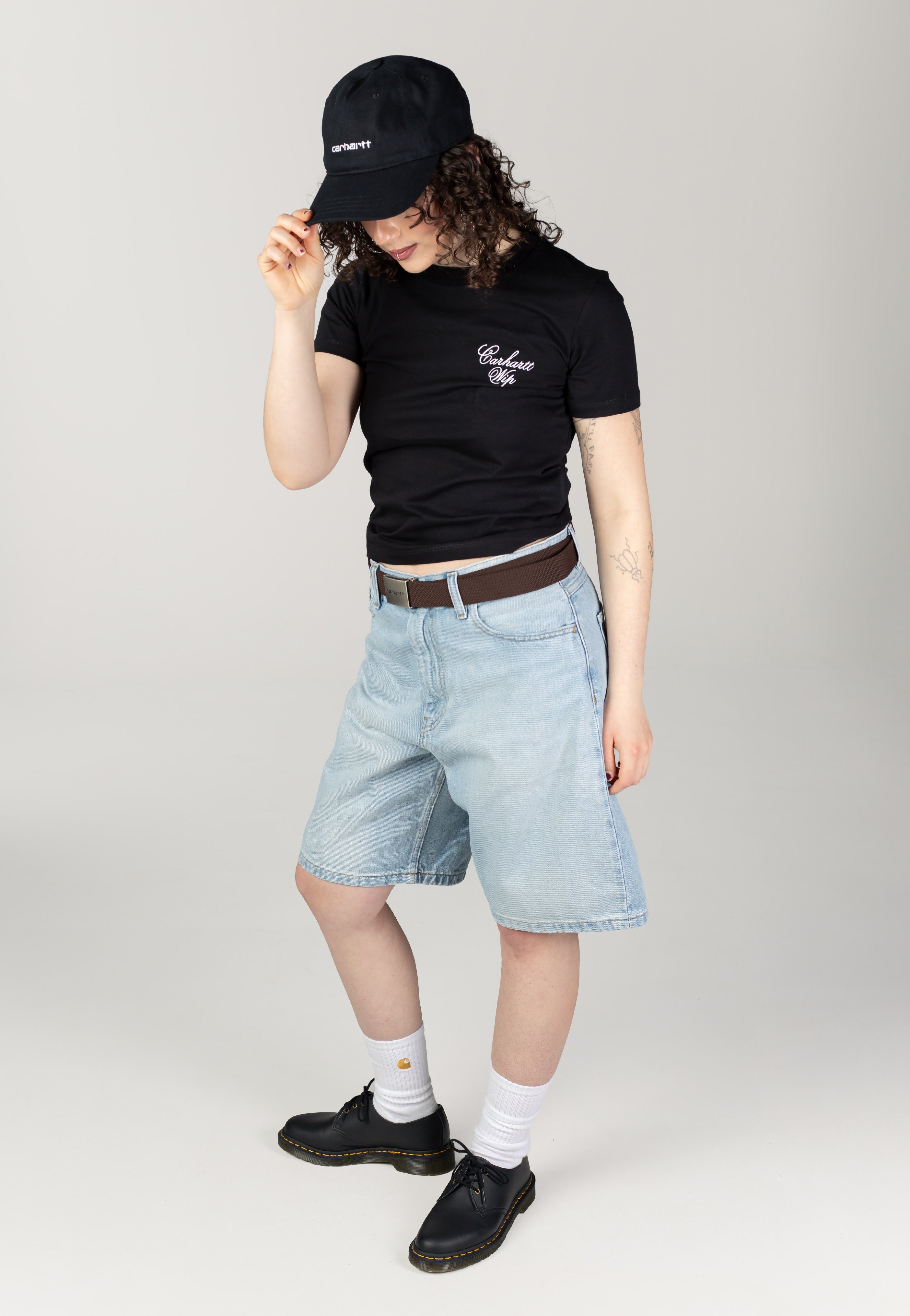 Carhartt WIP - W' Brandon Heavy Worn Bleached Blue - Shorts | Women-Image