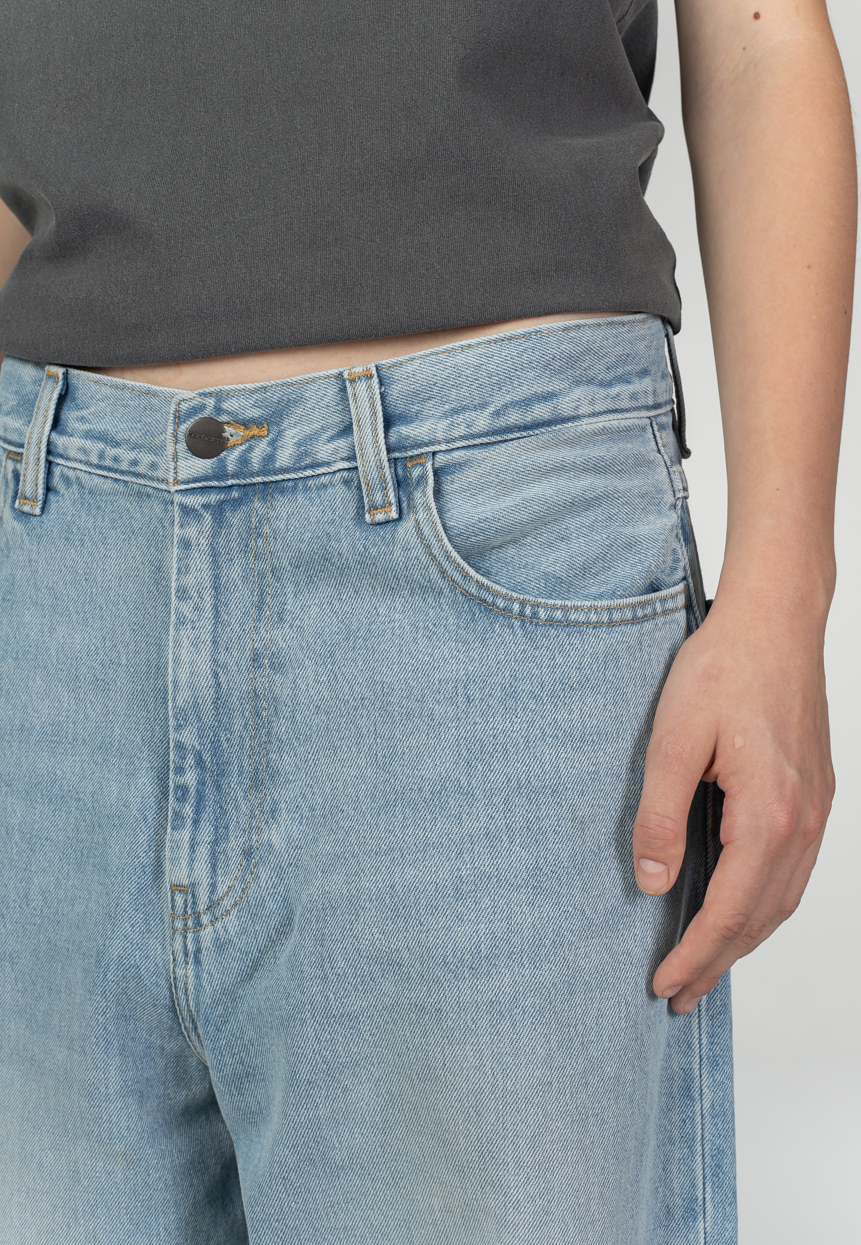 Carhartt WIP - W' Brandon Heavy Worn Bleached Blue - Pants | Women-Image
