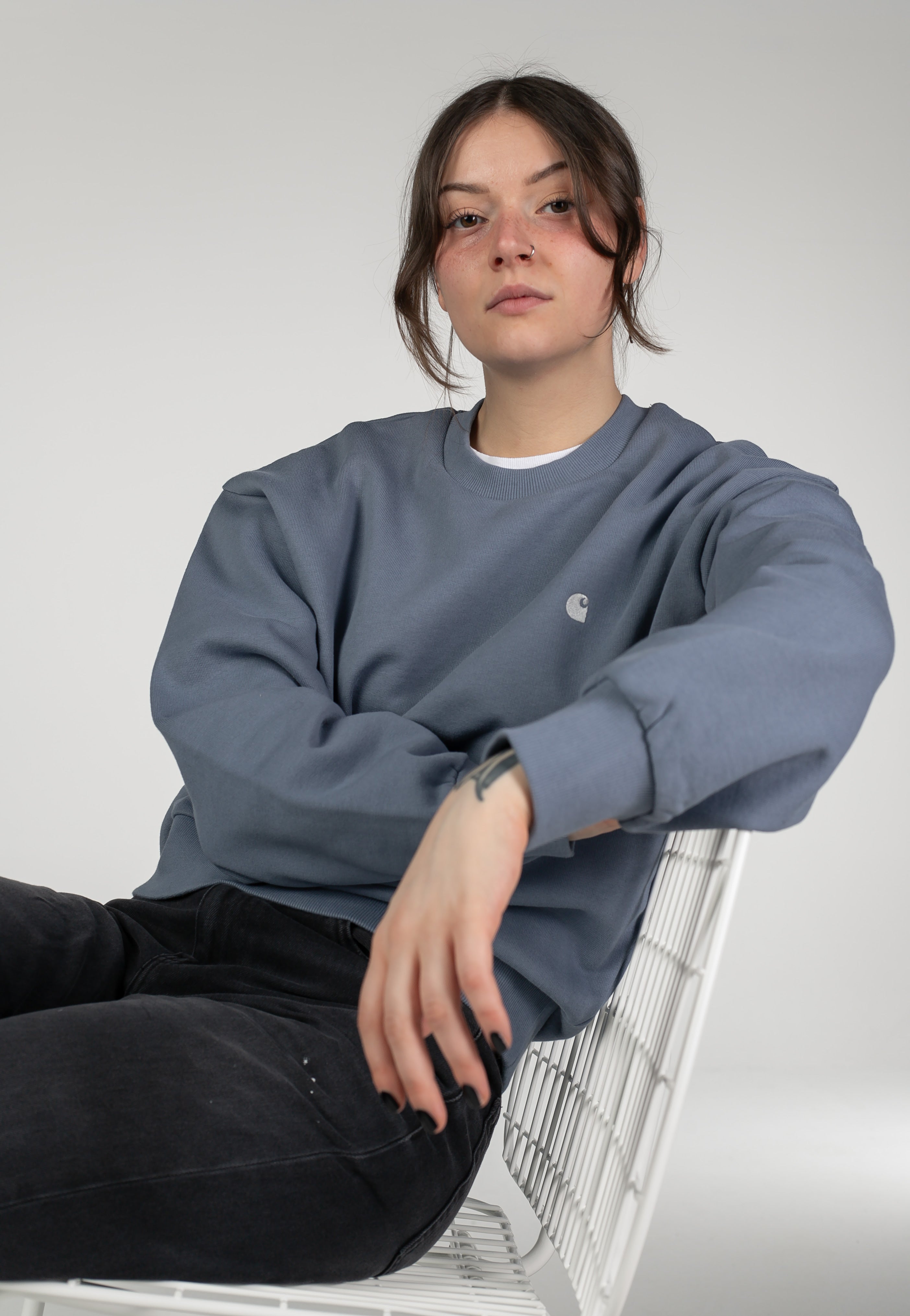 Carhartt WIP - W' Casey Shady Blue/Silver - Sweater | Women-Image
