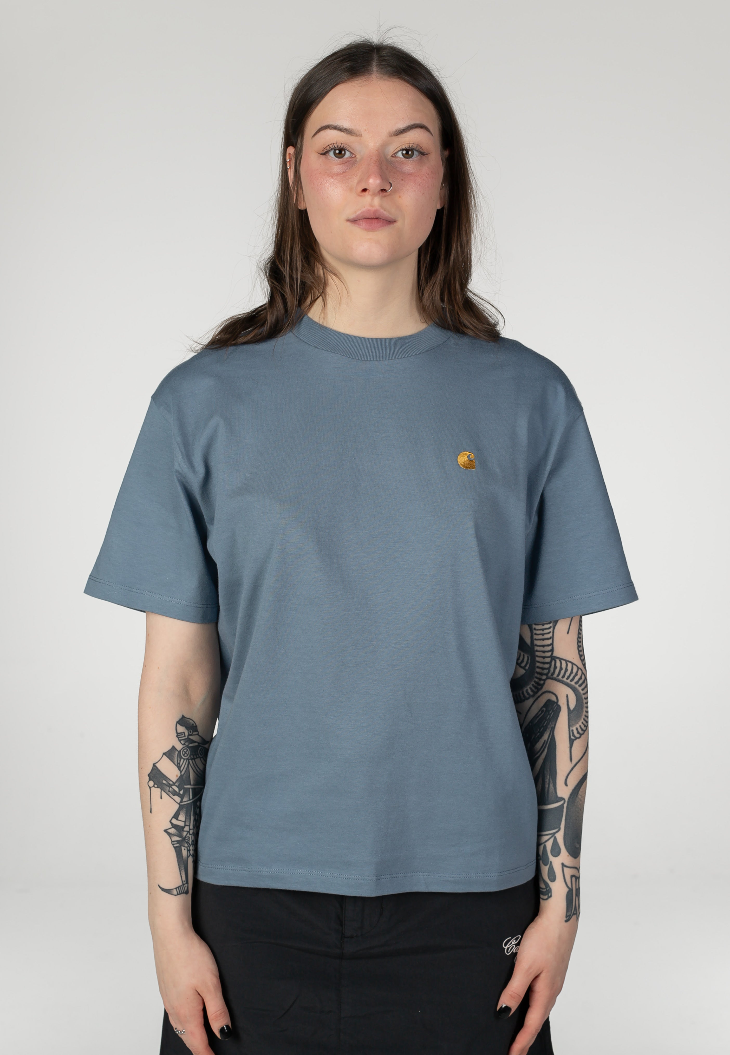 Carhartt WIP - W' Chase Shady Blue/Gold - T-Shirt | Women-Image