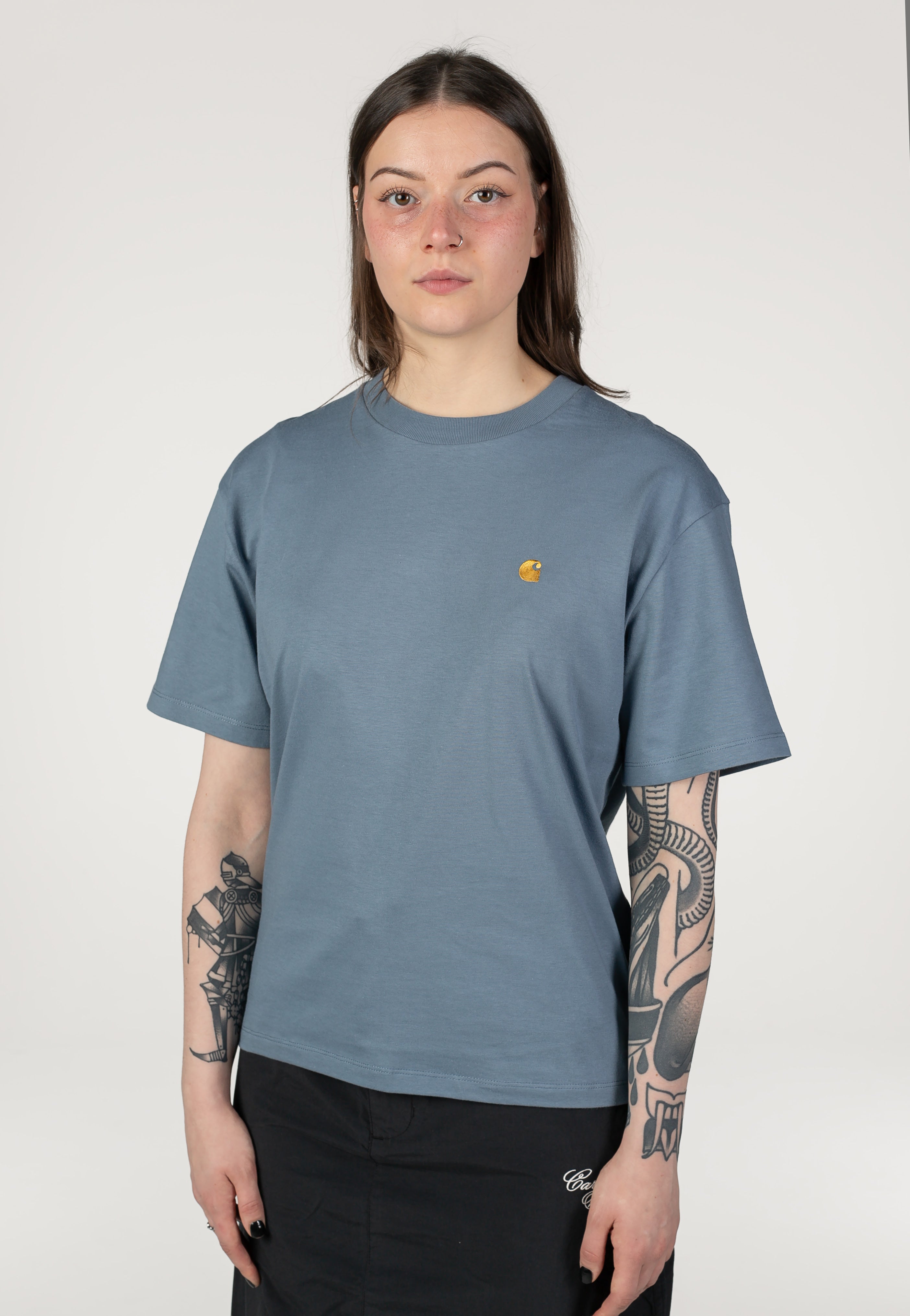 Carhartt WIP - W' Chase Shady Blue/Gold - T-Shirt | Women-Image