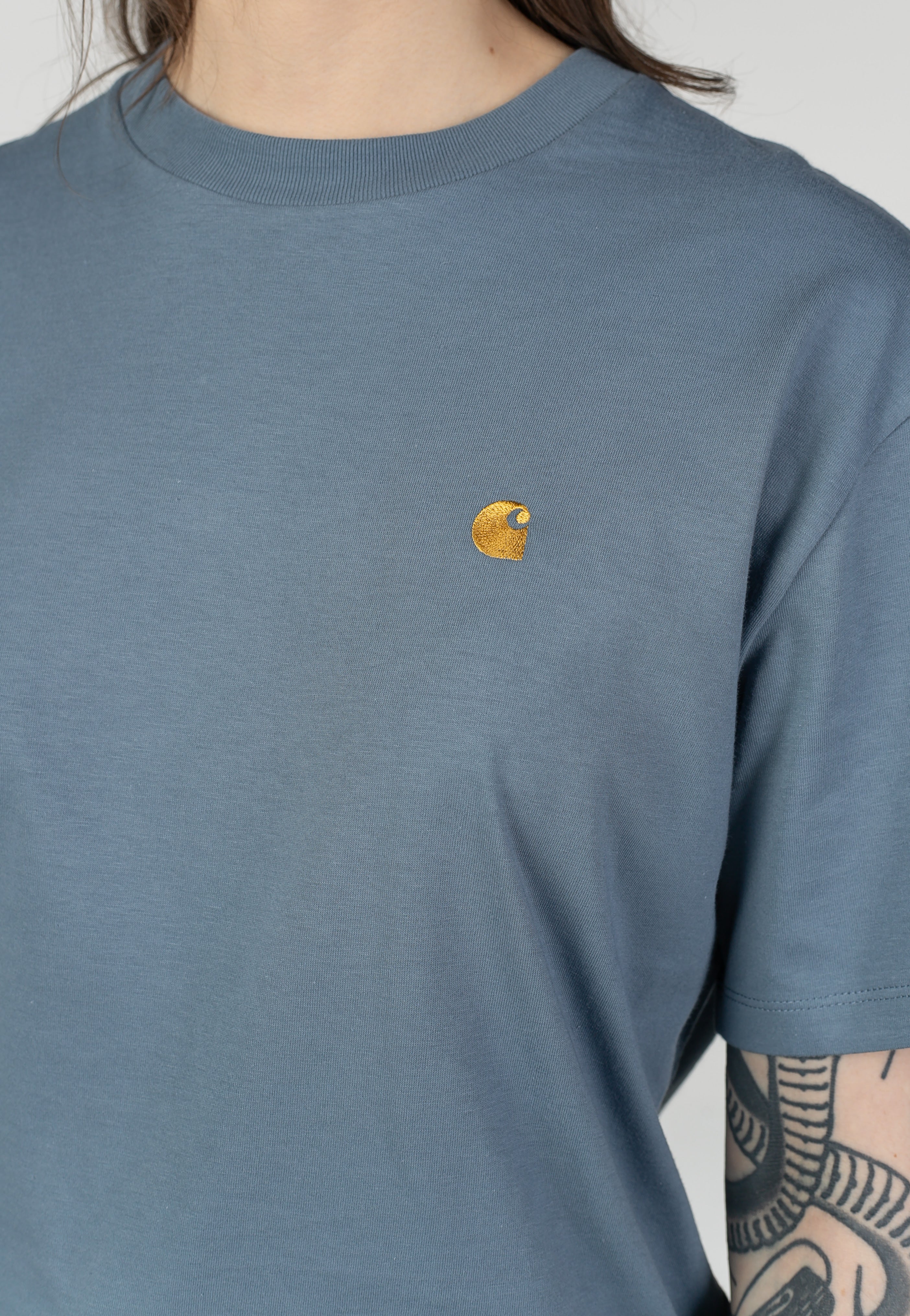Carhartt WIP - W' Chase Shady Blue/Gold - T-Shirt | Women-Image