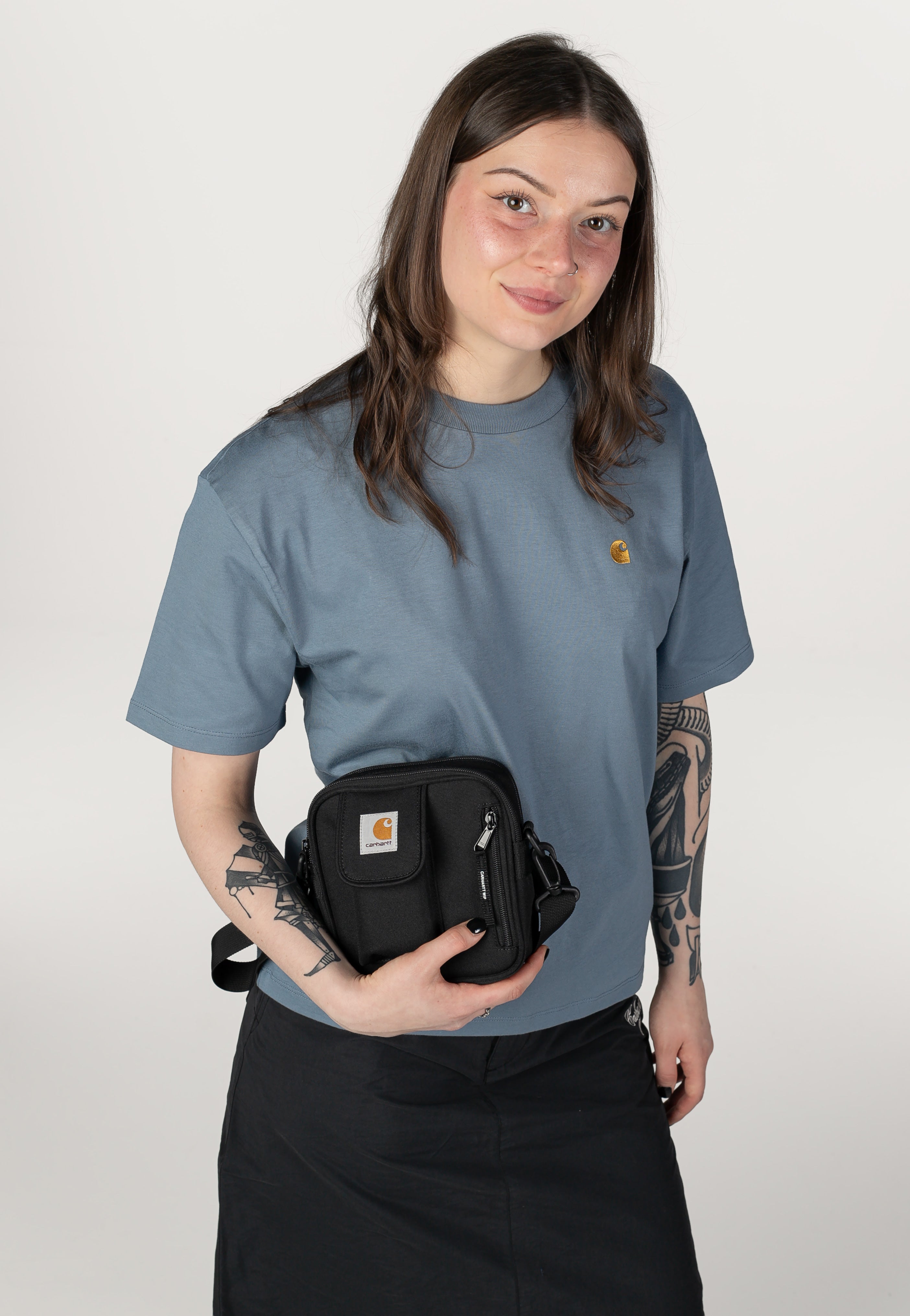 Carhartt WIP - W' Chase Shady Blue/Gold - T-Shirt | Women-Image