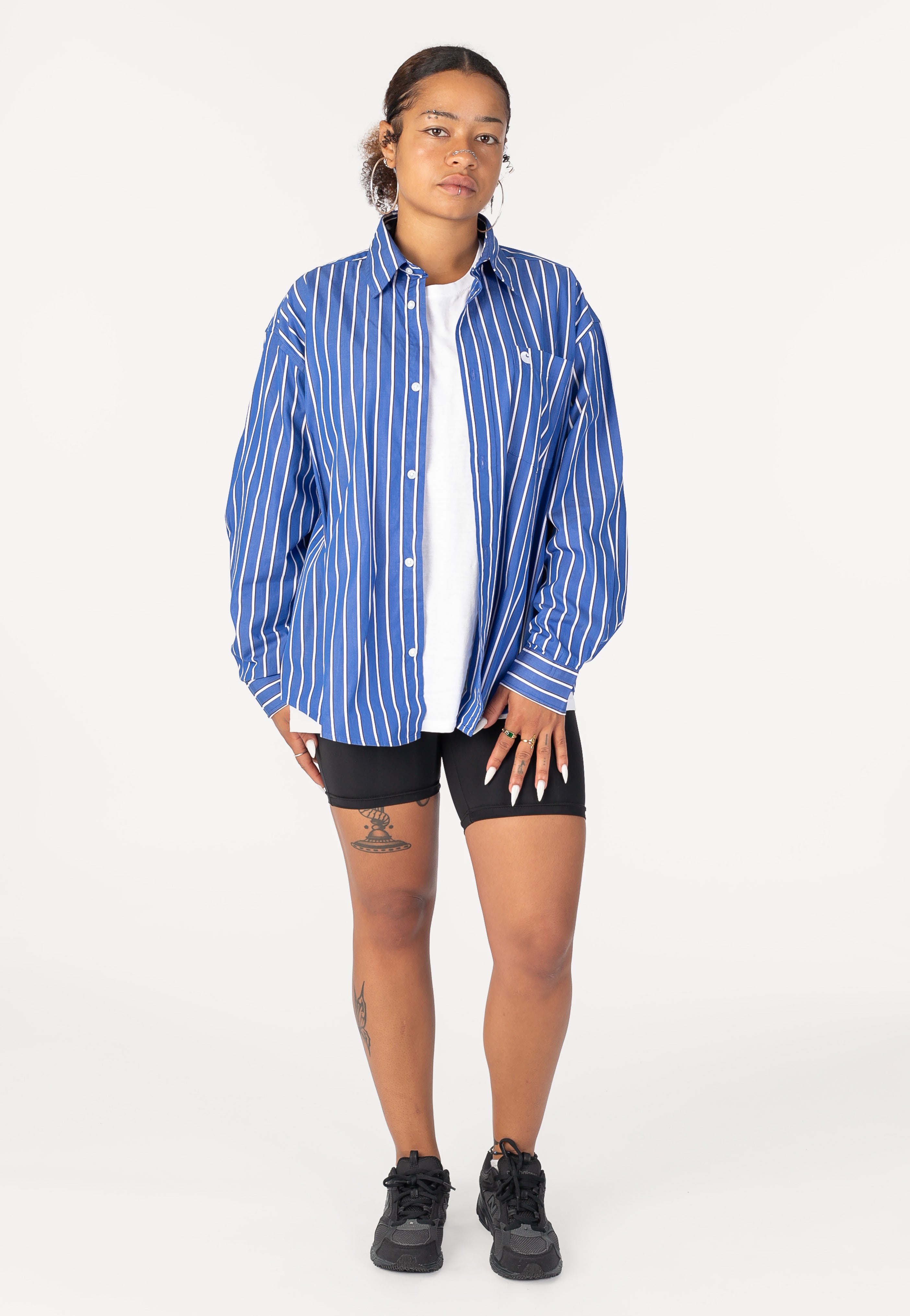 Carhartt WIP - W' Gowan Gowan Stripe/Lapis - Shirt | Women-Image