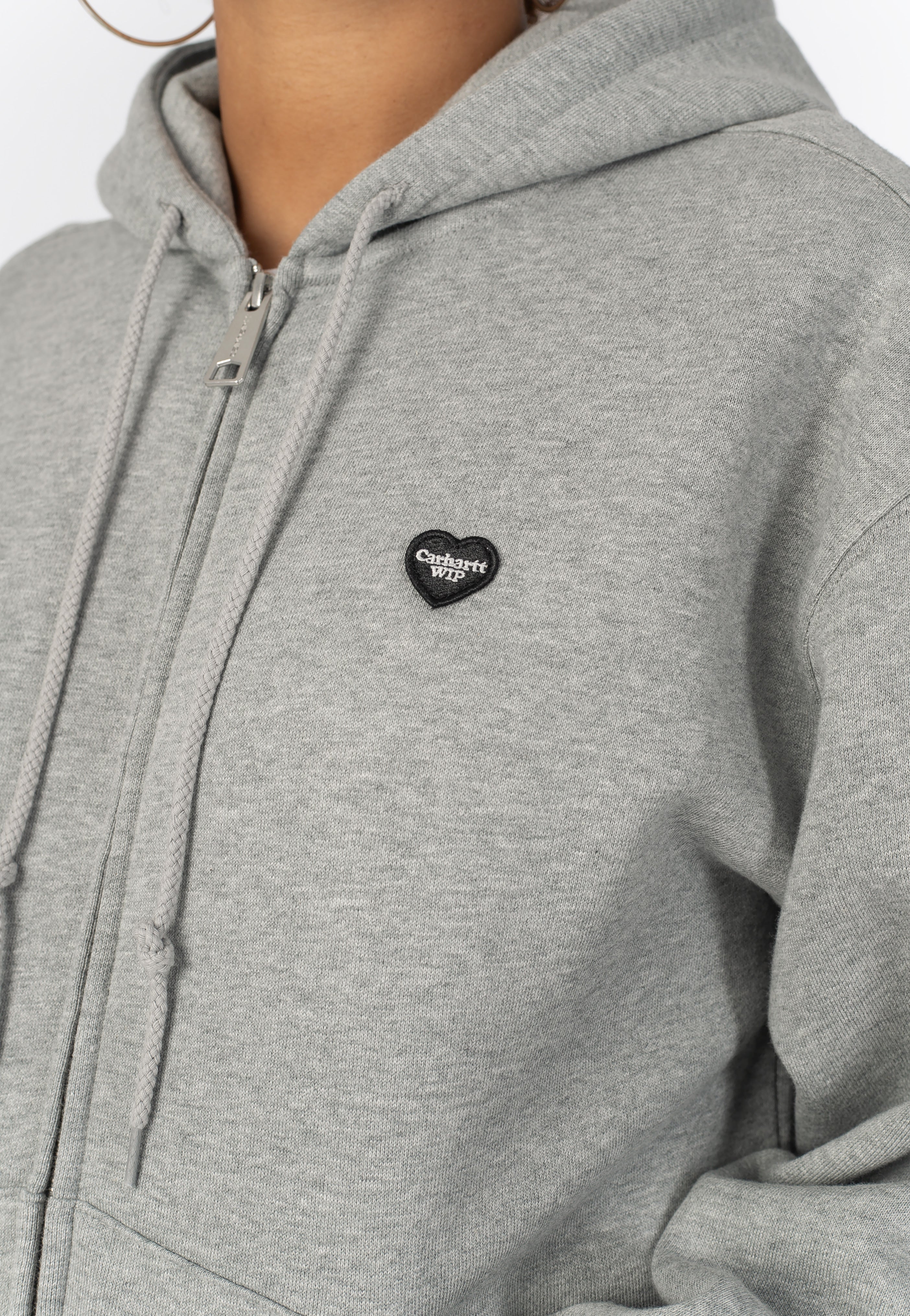 Carhartt WIP - W' HD Small Heart Patch Grey Heather/Black - Hoodie | Women-Image
