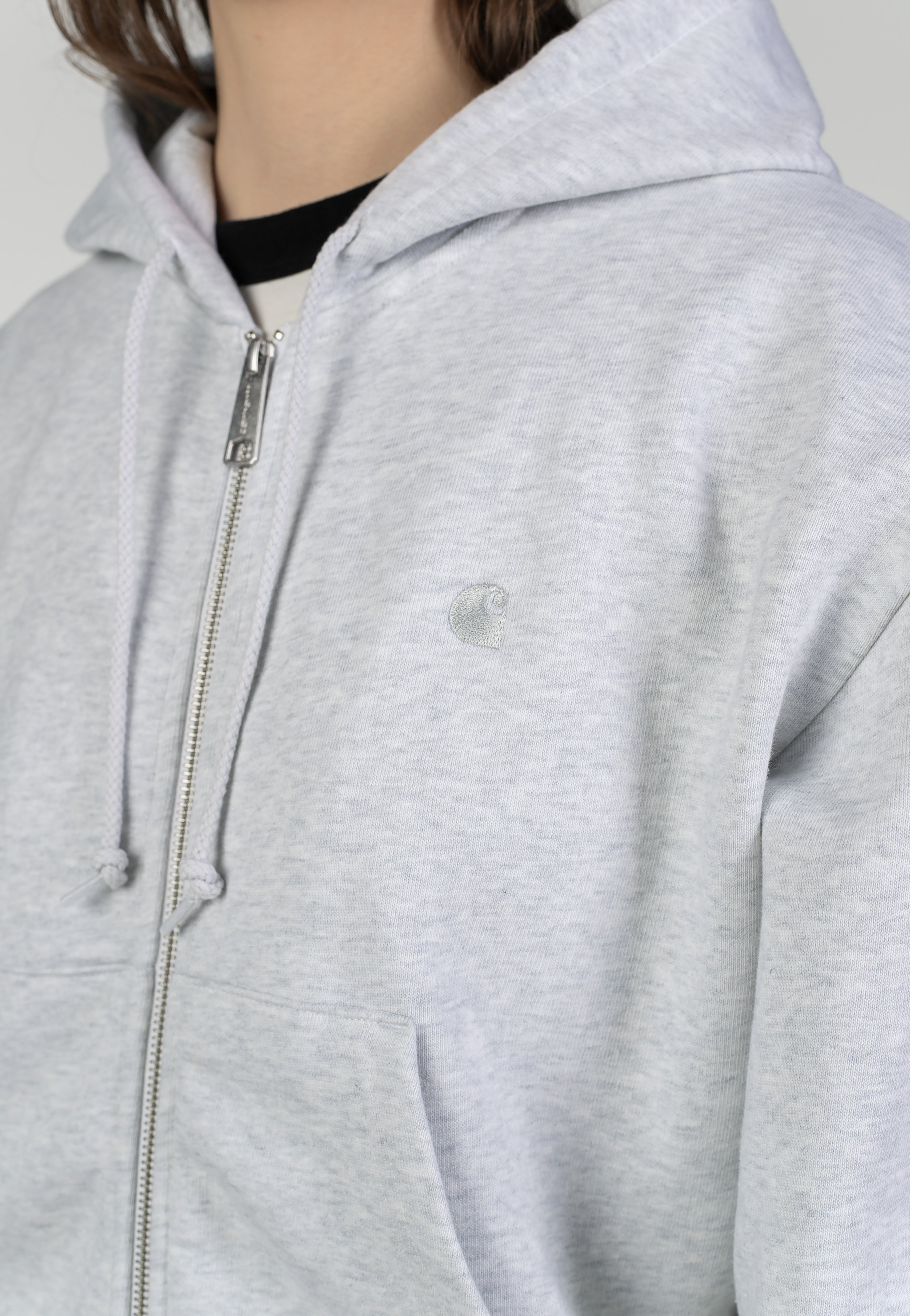 Carhartt WIP W' Hooded Casey Ash Heather/Silver Mikina na zip | Women-Image