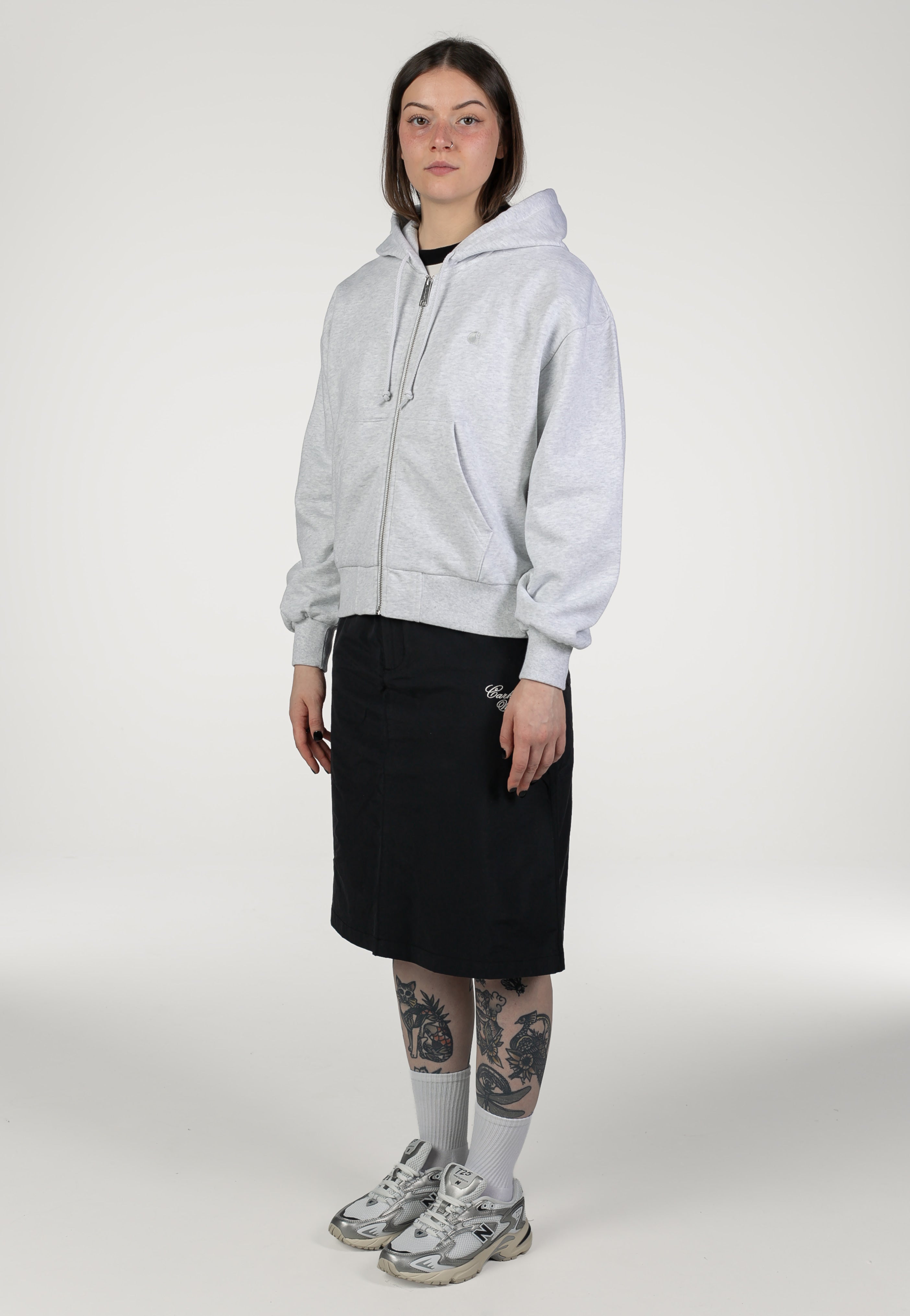 Carhartt WIP W' Hooded Casey Ash Heather/Silver Mikina na zip | Women-Image