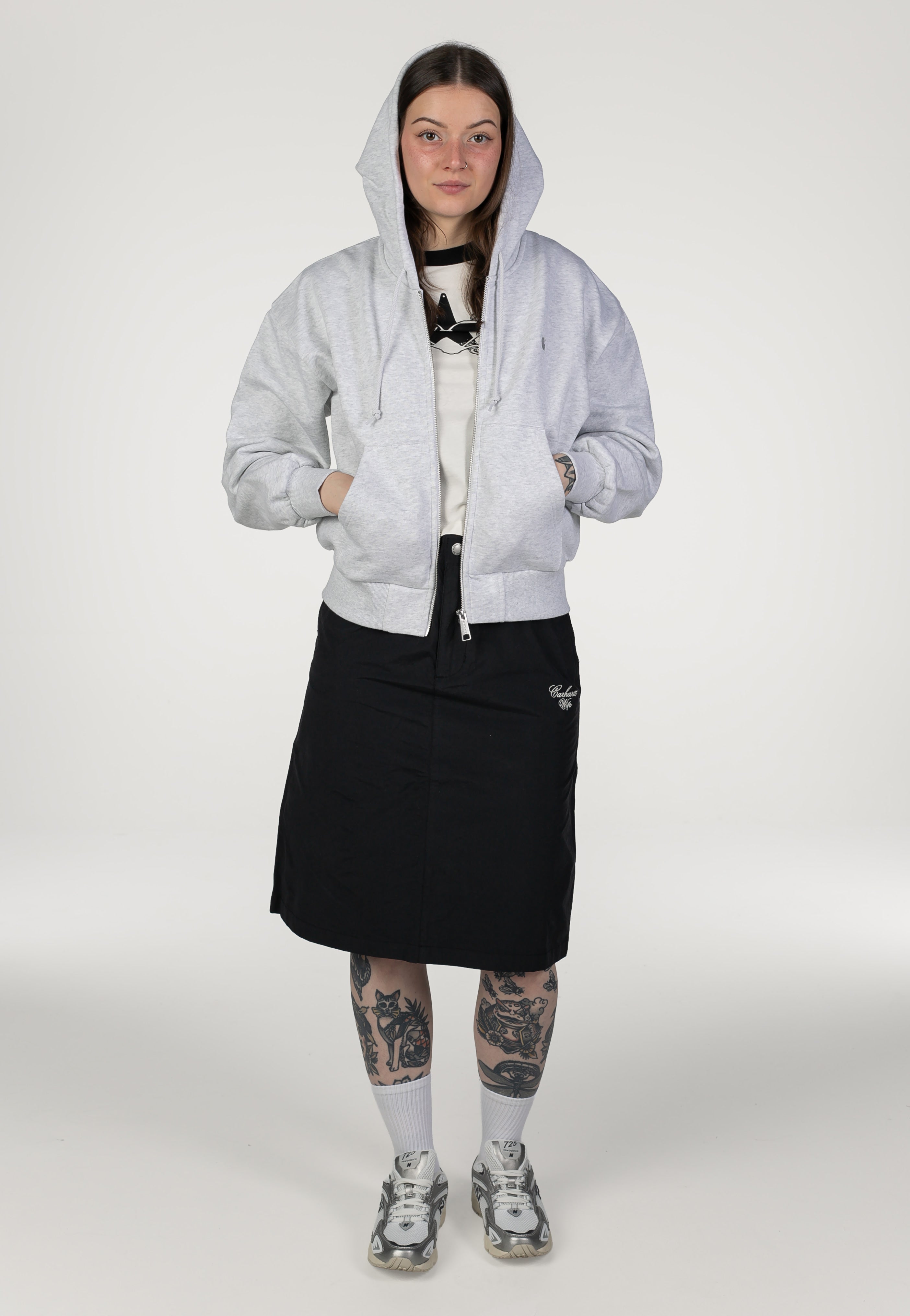 Carhartt WIP W' Hooded Casey Ash Heather/Silver Mikina na zip | Women-Image