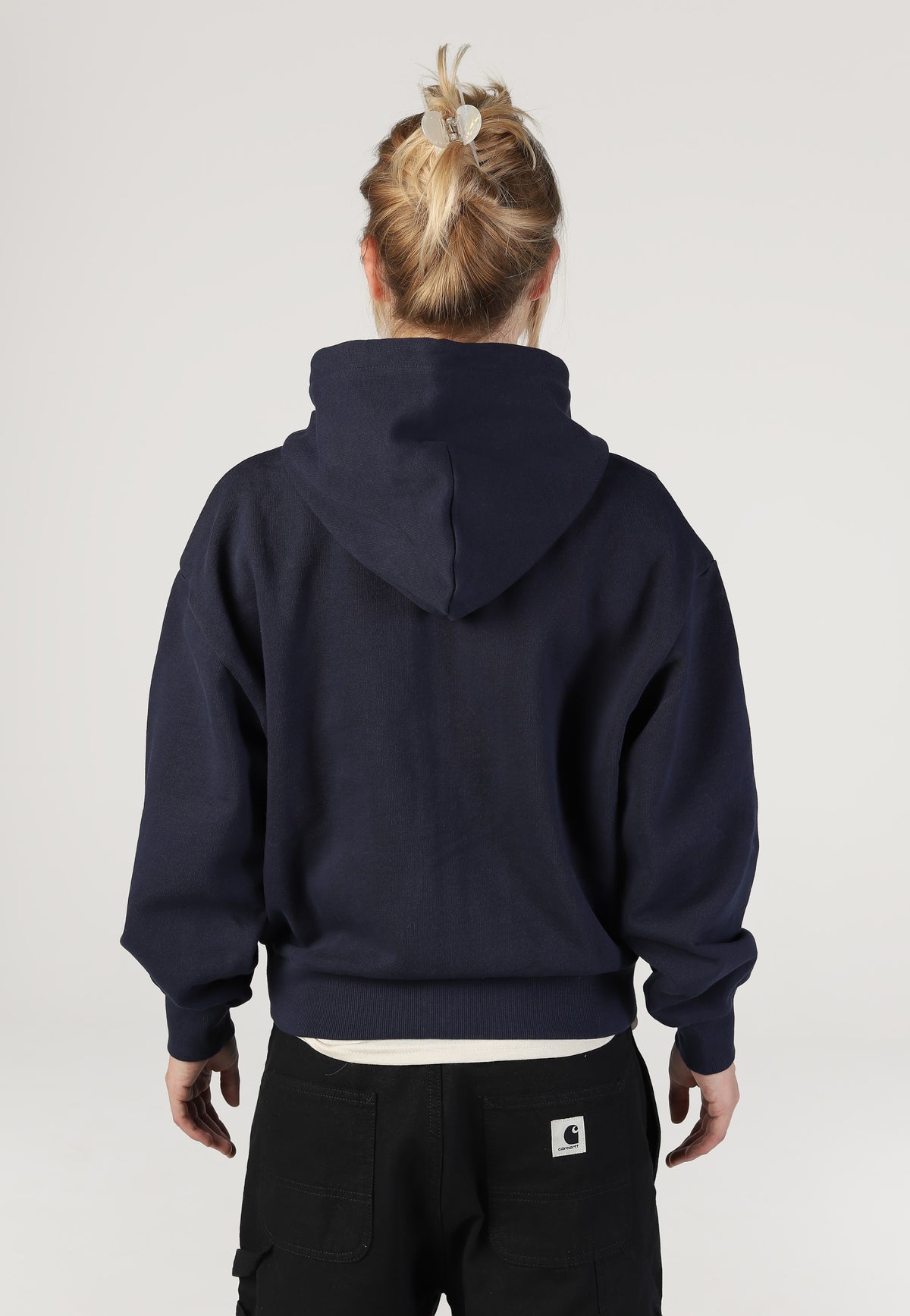 Carhartt WIP W' Hooded Casey Dark Navy/Silver Vetoketju huppari | Women-Image
