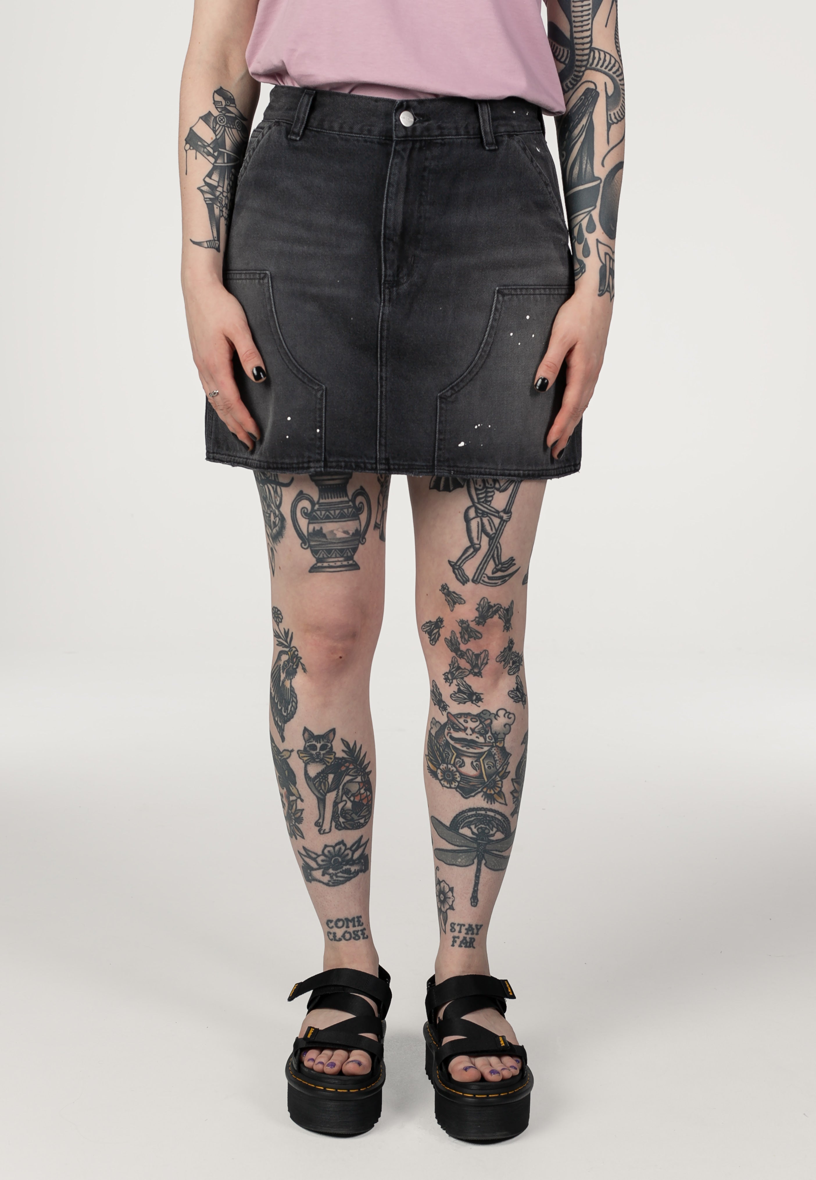 Carhartt WIP - W' Maeve Double Knee Destroy Wash Black - Skirt | Women-Image