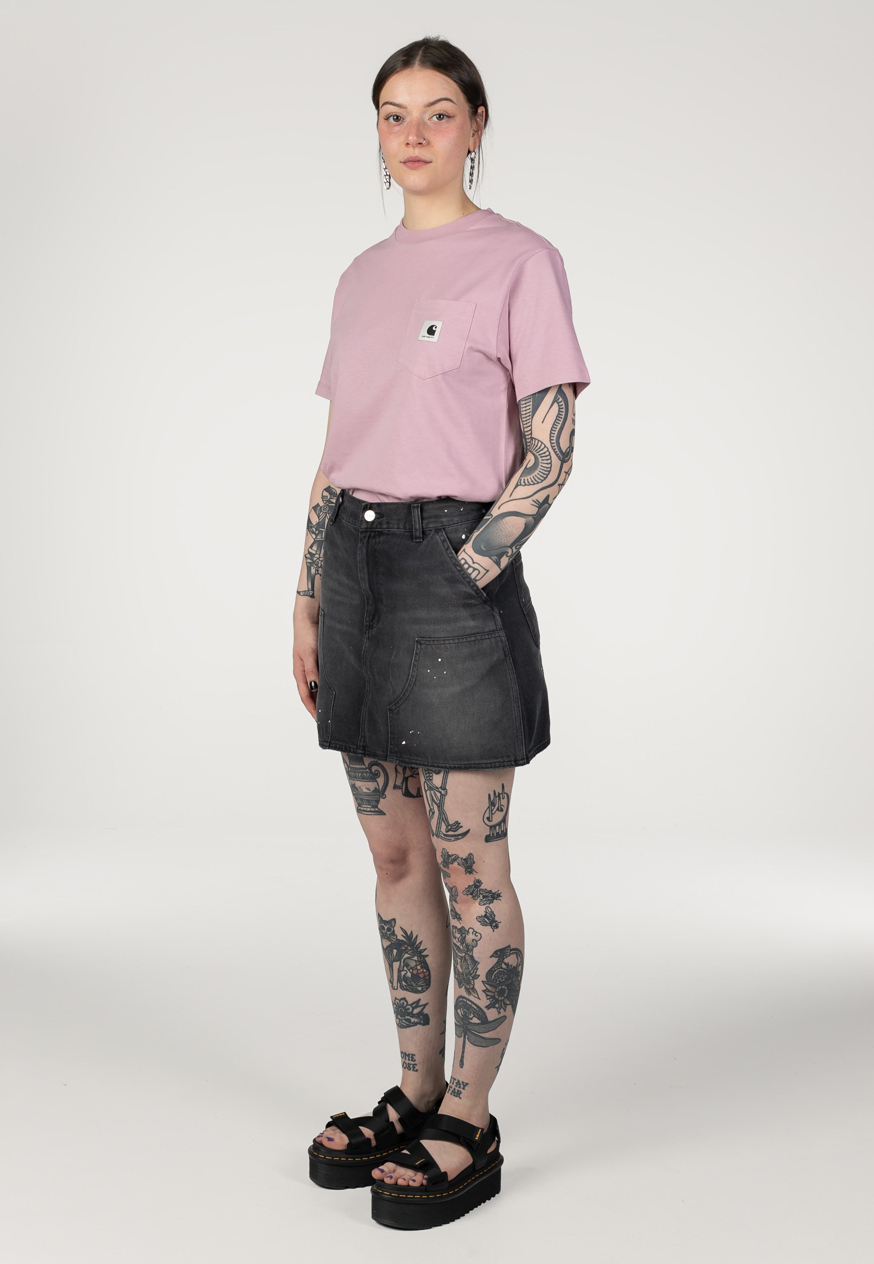 Carhartt WIP - W' Maeve Double Knee Destroy Wash Black - Skirt | Women-Image