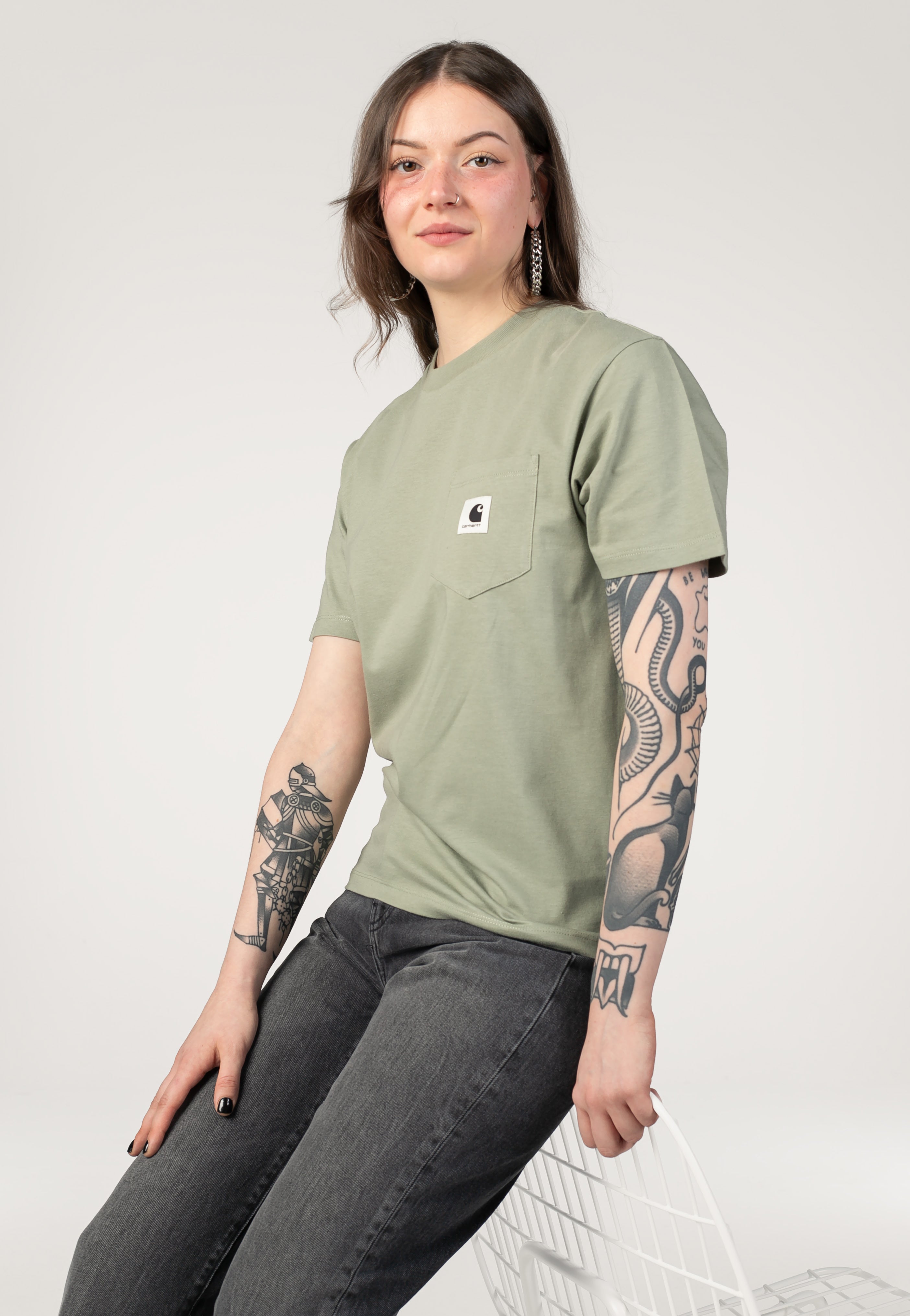 Carhartt WIP - W' Pocket Shady Green - T-Shirt | Women-Image