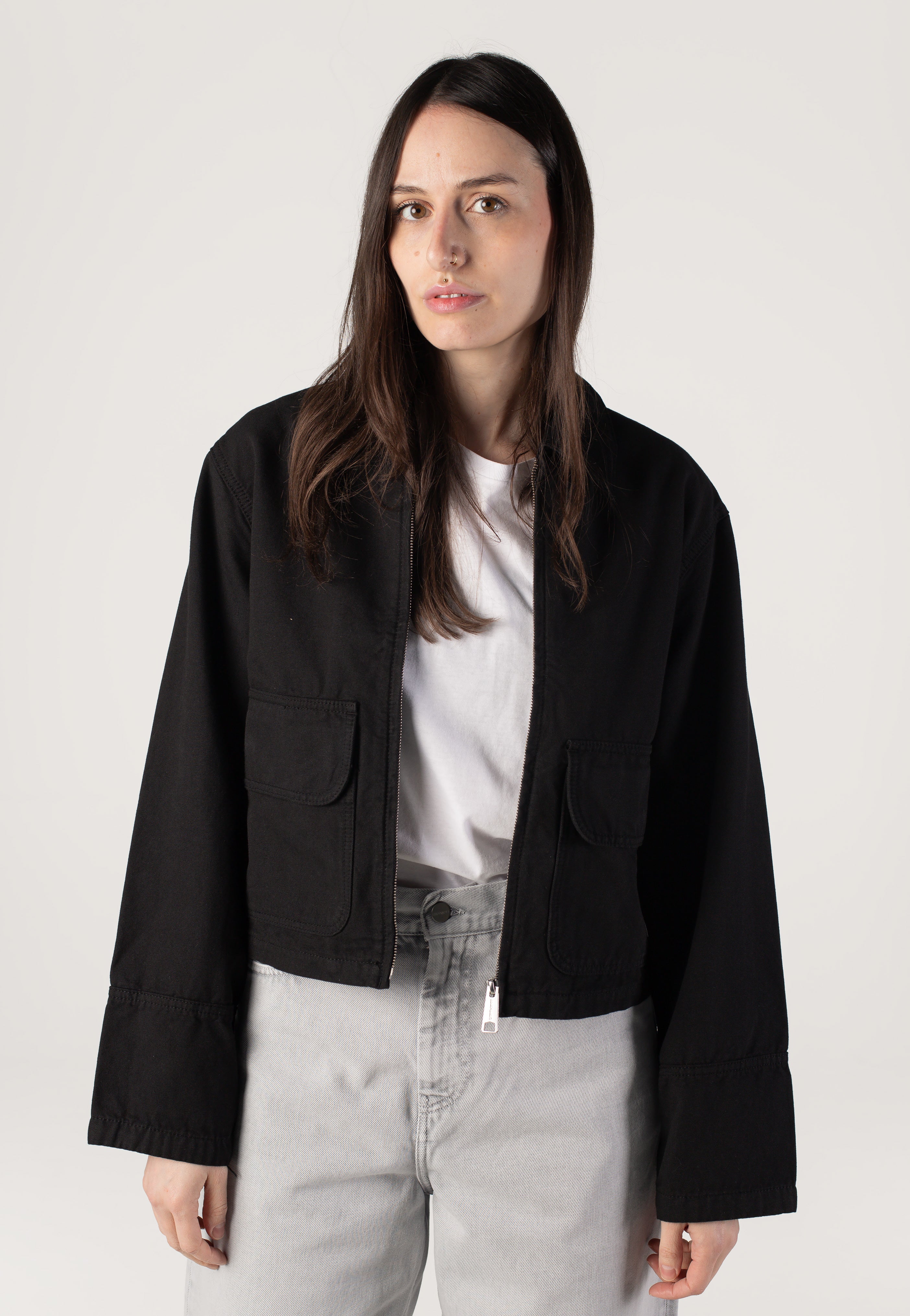 Carhartt WIP - W' Prescott Garment Dyed Black/Black - Jacket | Women-Image
