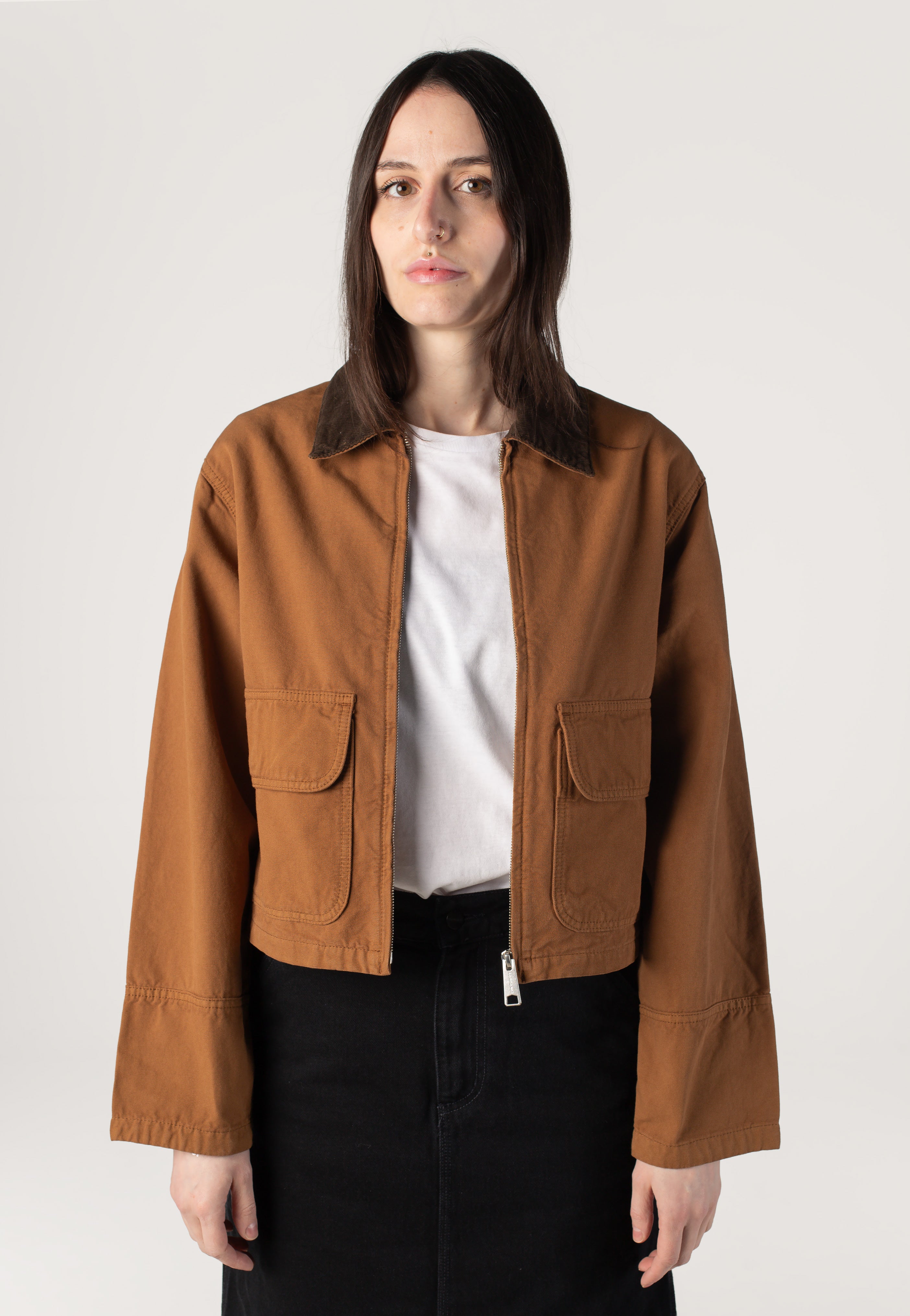 Carhartt WIP - W' Prescott Garment Dyed Hamilton Brown/Tobacco - Jacket | Women-Image