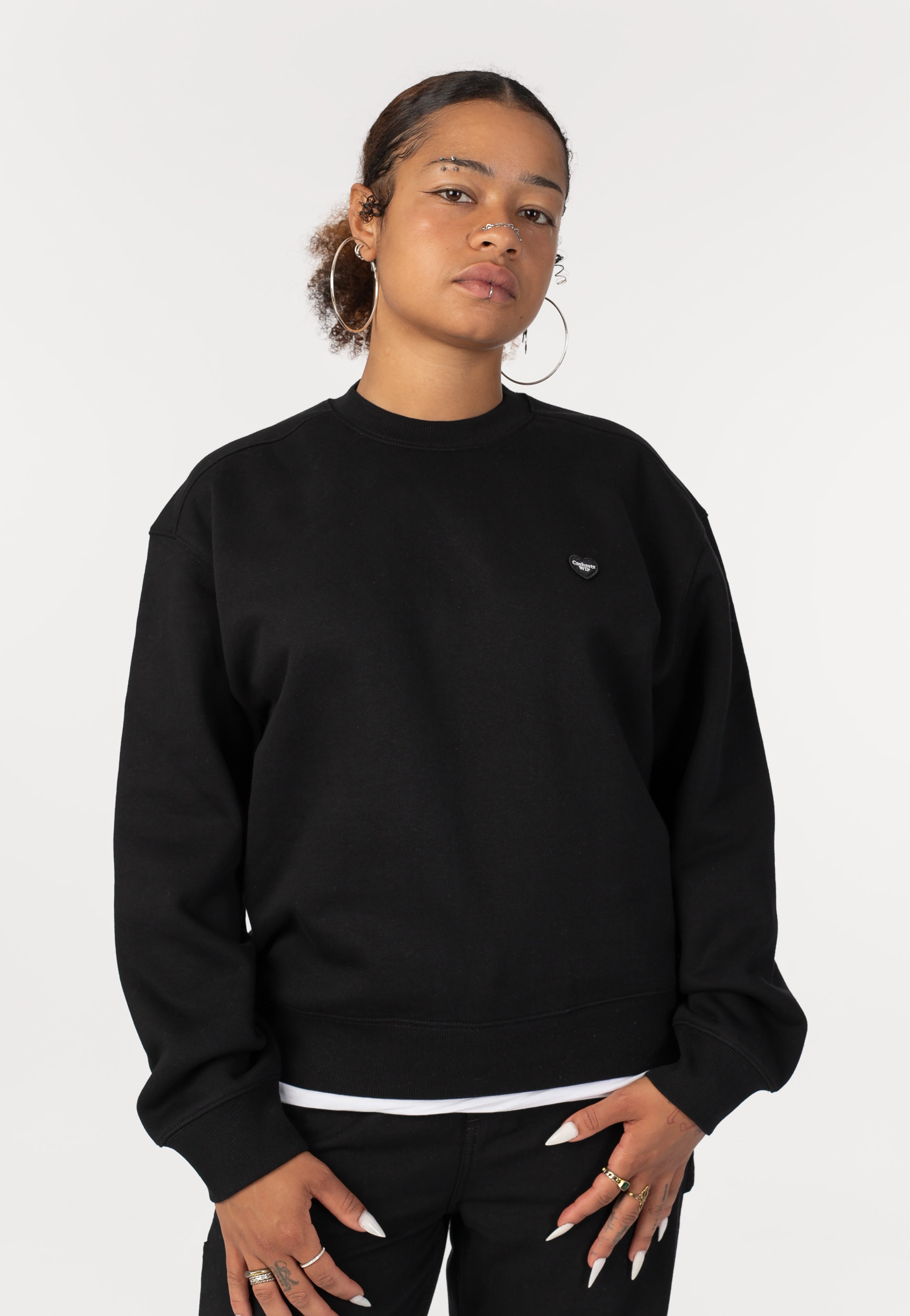 Carhartt WIP - W' Small Heart Patch Black/Black - Sweater | Women-Image