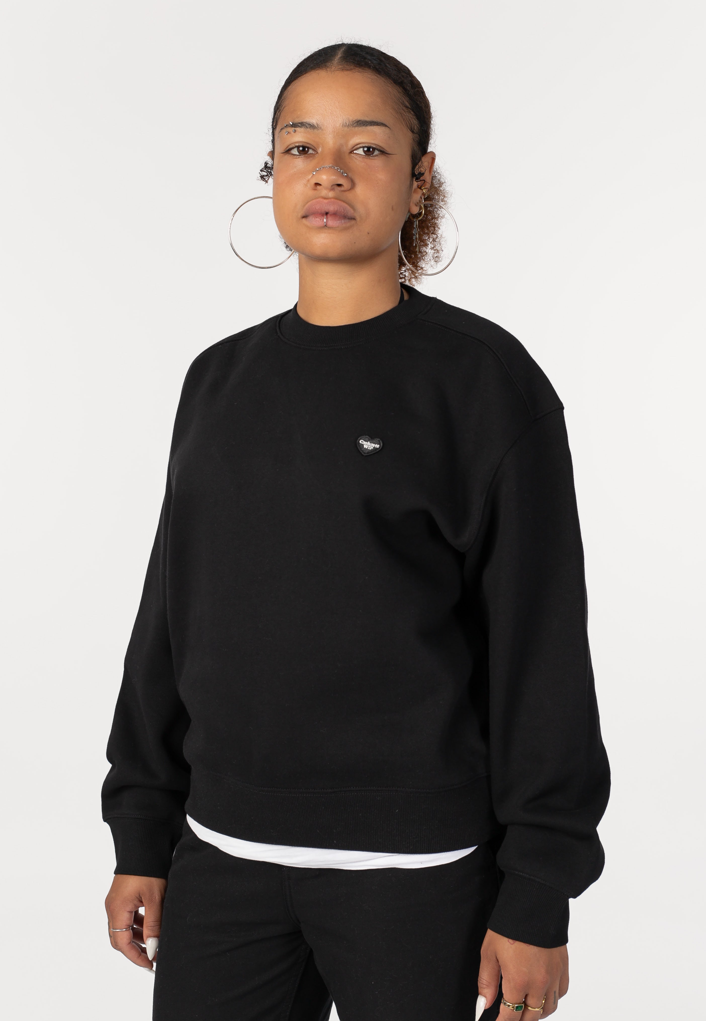 Carhartt WIP - W' Small Heart Patch Black/Black - Sweater | Women-Image