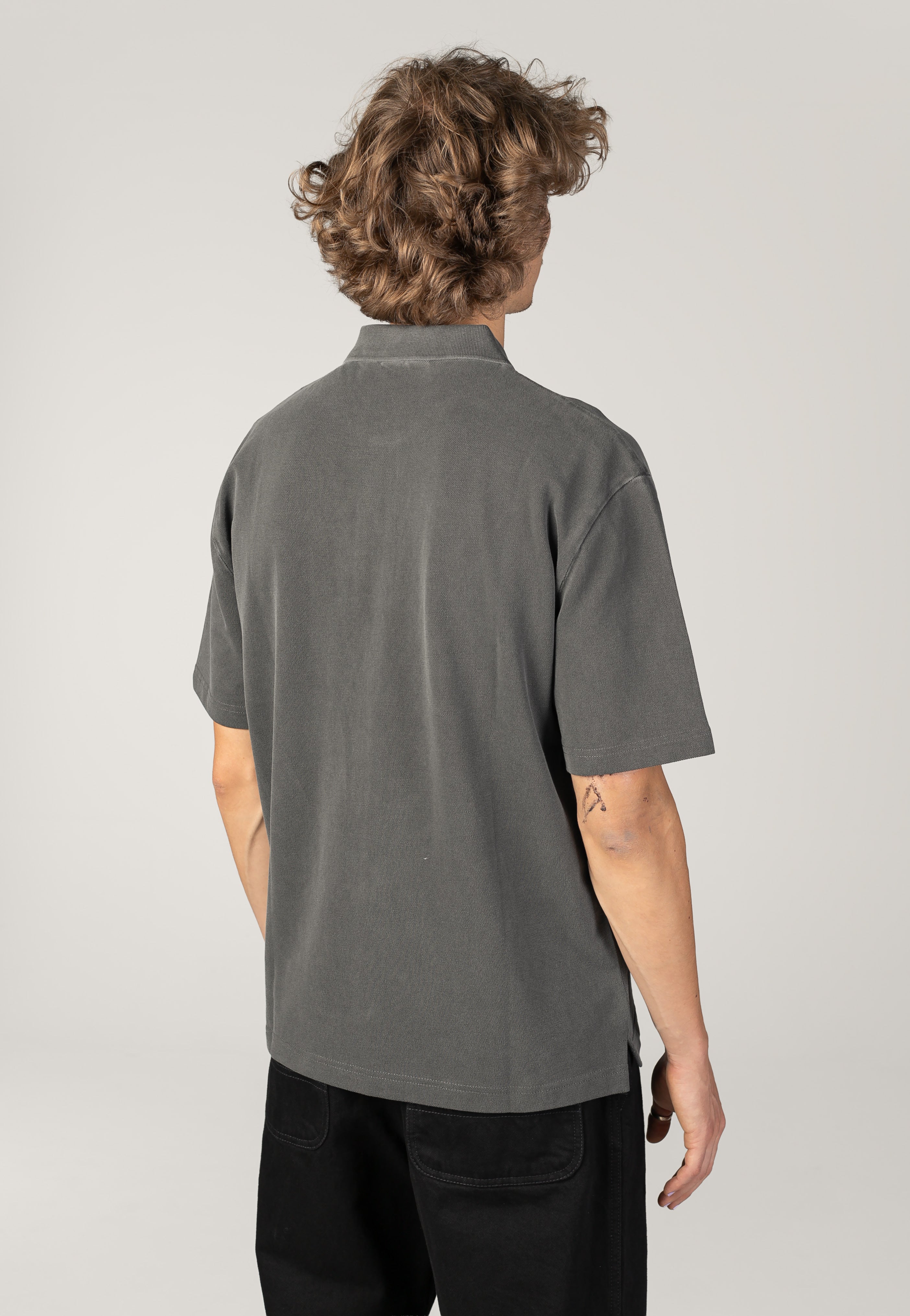 Carhartt WIP - Wayne Garment Dyed Black - Polo | Men-Image