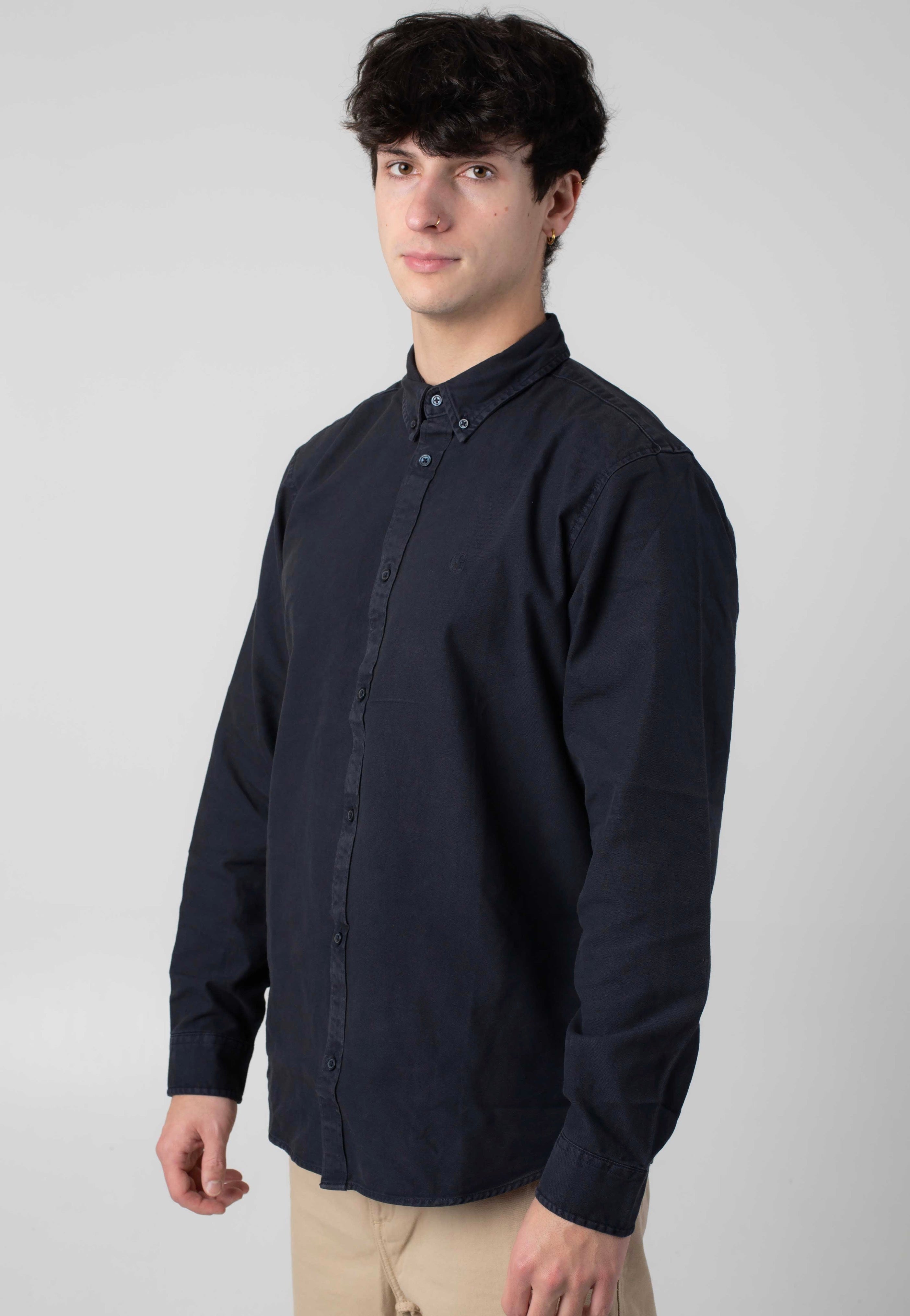 Carhartt WIP - Bolton Garment Dyed Dark Navy - Shirt | Men-Image