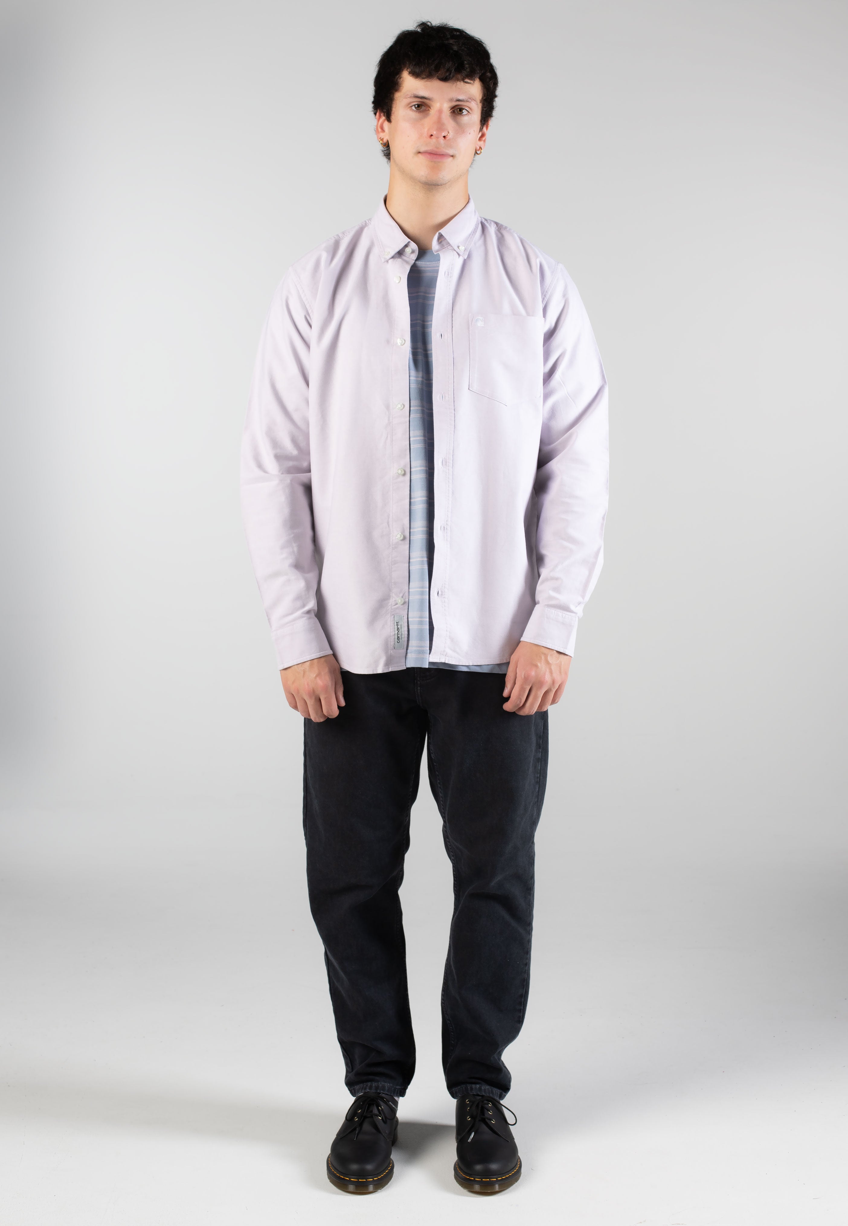 Carhartt WIP - C-Logo Pink Fog/White - Shirt | Men-Image