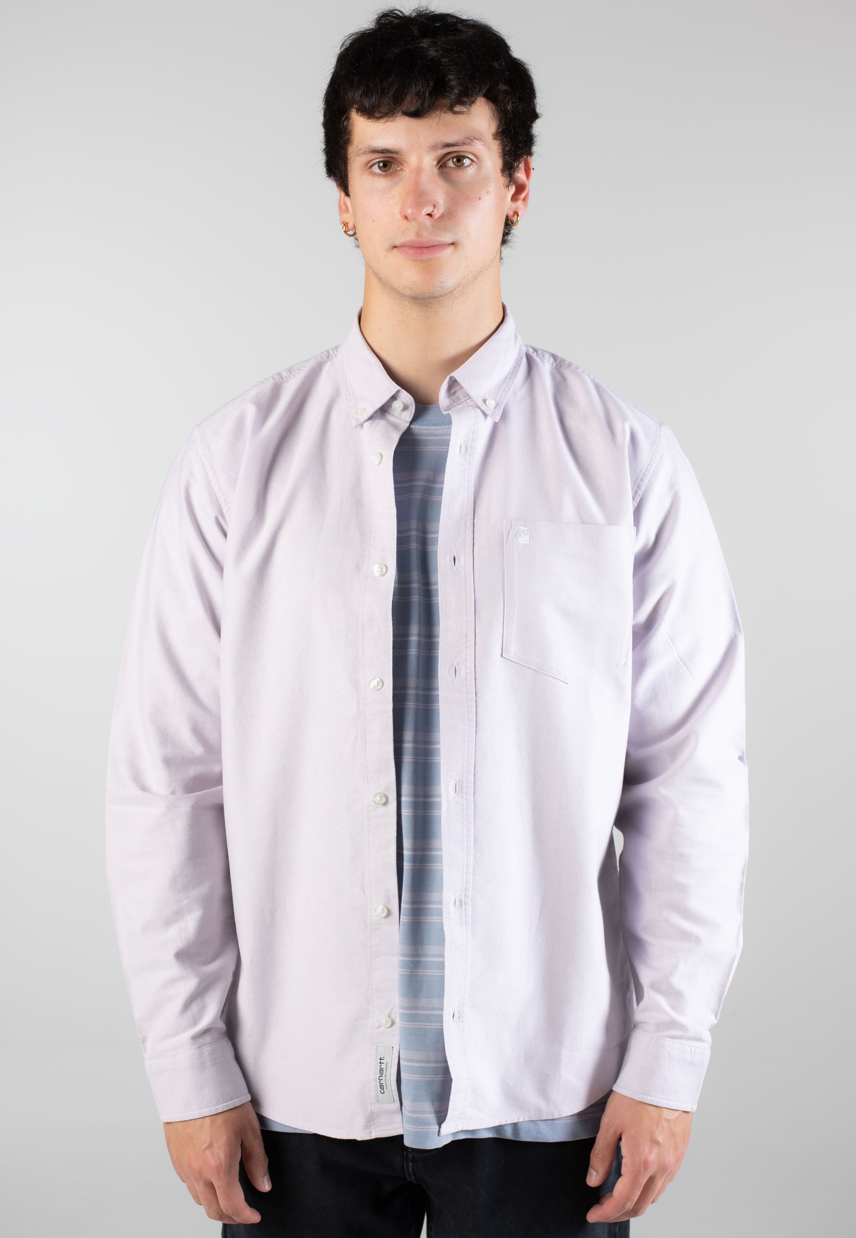 Carhartt WIP - C-Logo Pink Fog/White - Shirt | Men-Image