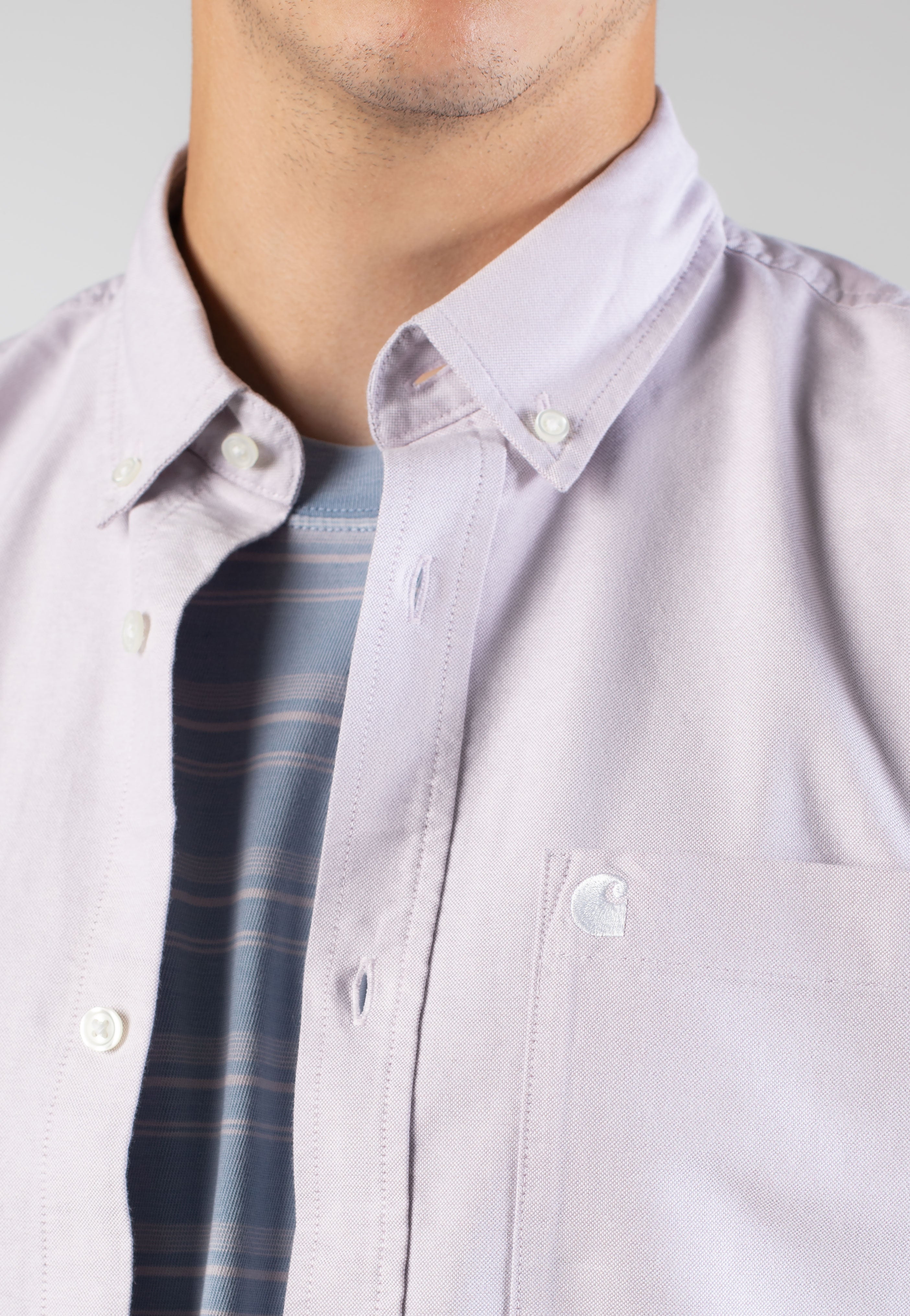 Carhartt WIP - C-Logo Pink Fog/White - Shirt | Men-Image