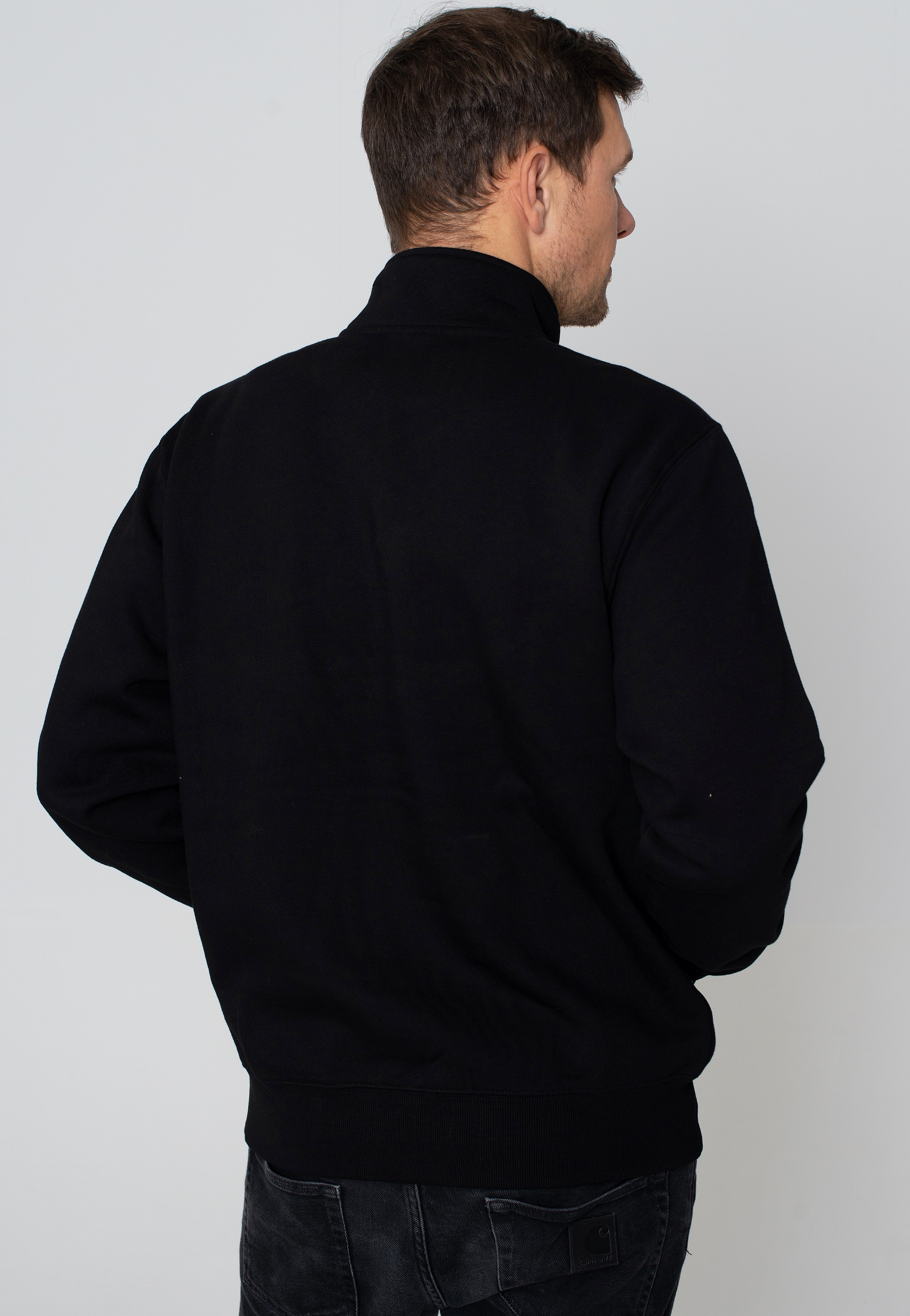 Carhartt WIP Chase Neck Zip Black/Gold - Sweater | Impericon