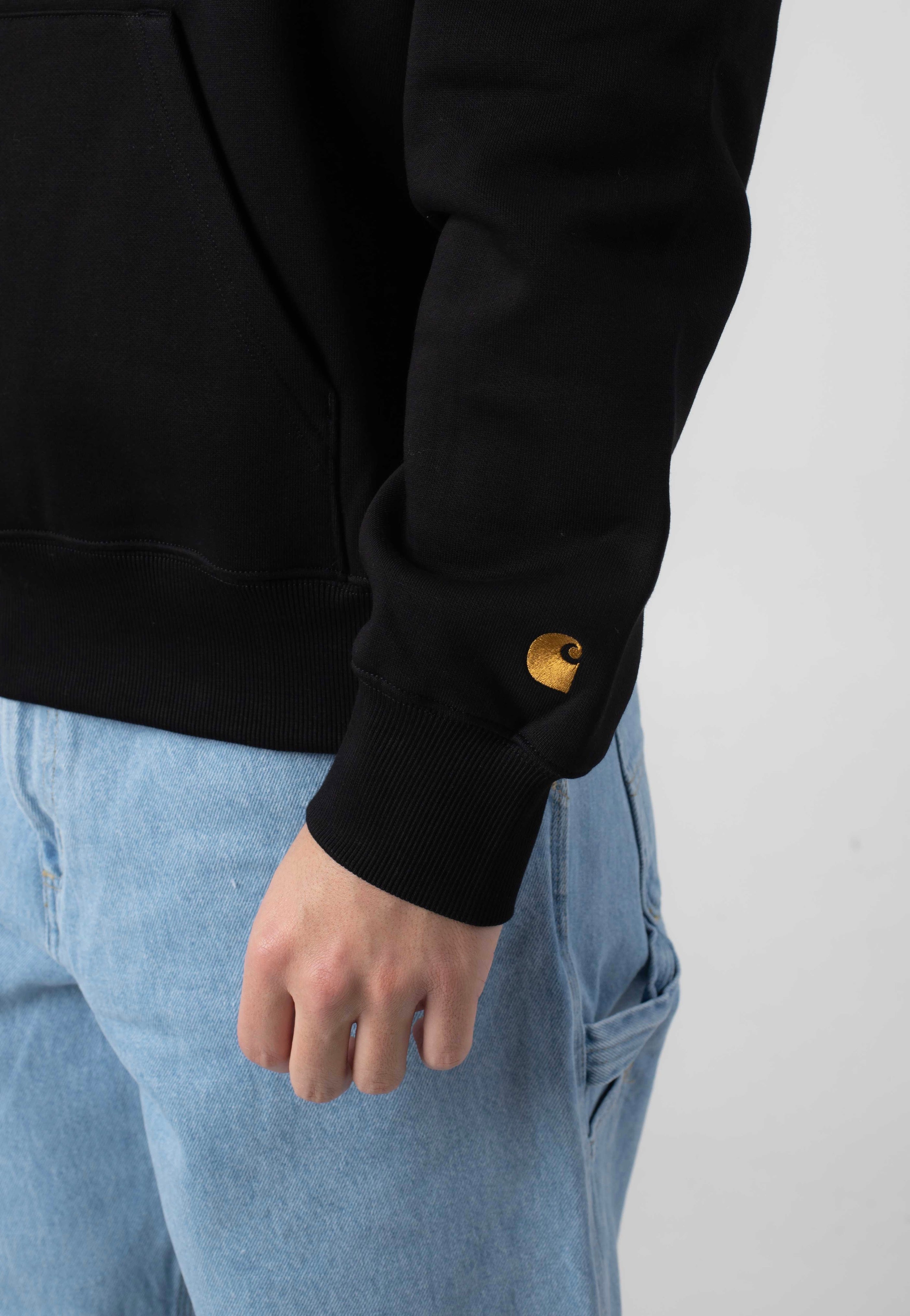 Carhartt WIP Chase Neck Zip Black/Gold - Sweater | Impericon
