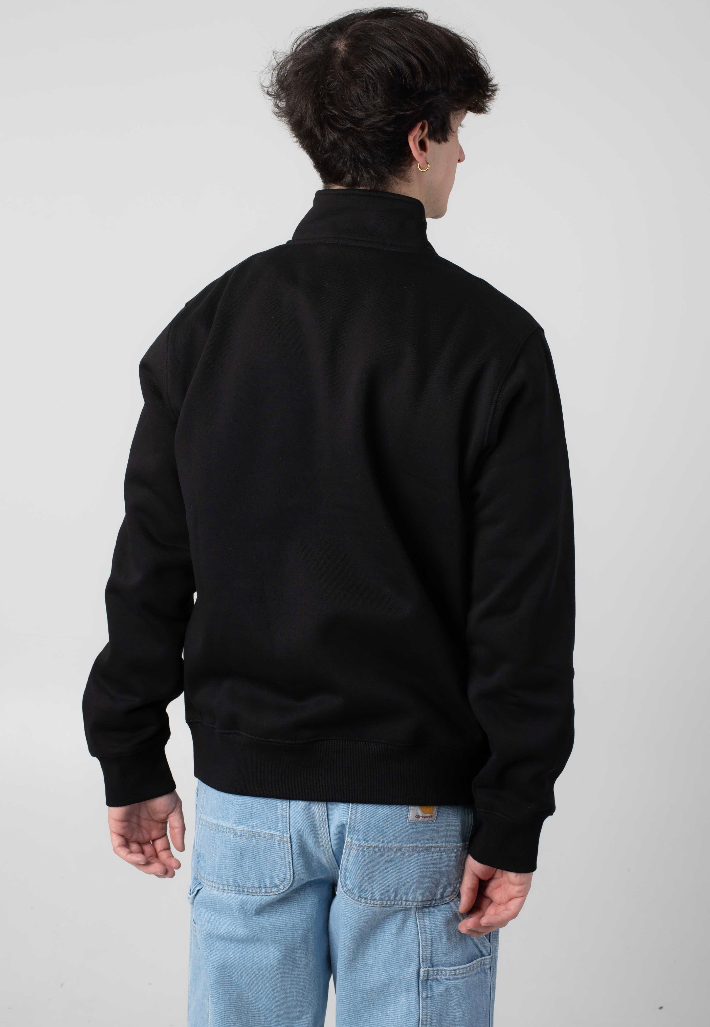 Carhartt WIP Chase Neck Zip Black/Gold - Sweater | Impericon