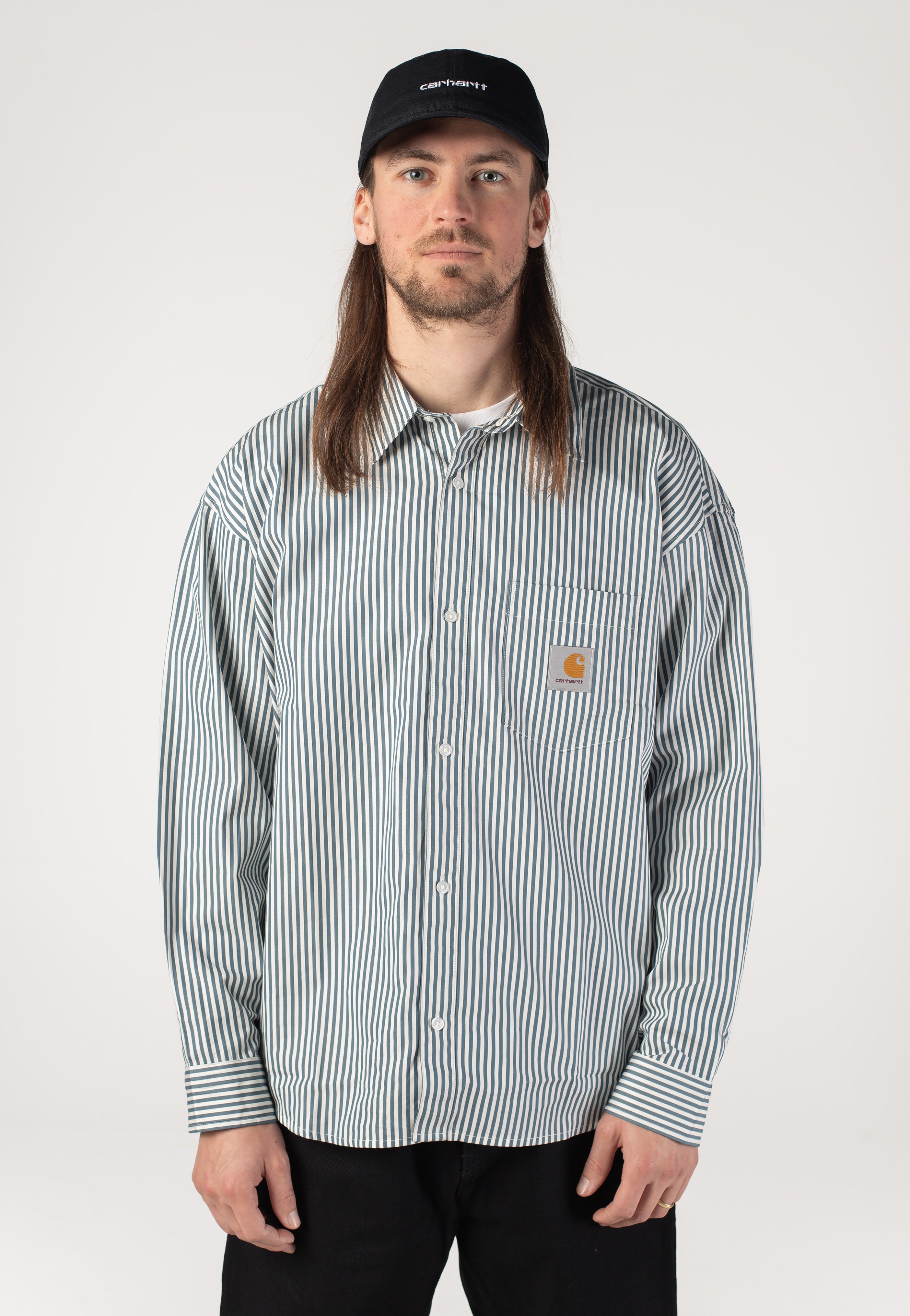 Carhartt WIP - Daldry Daldry Stripe Office Blue/Wax - Shirt | Men-Image