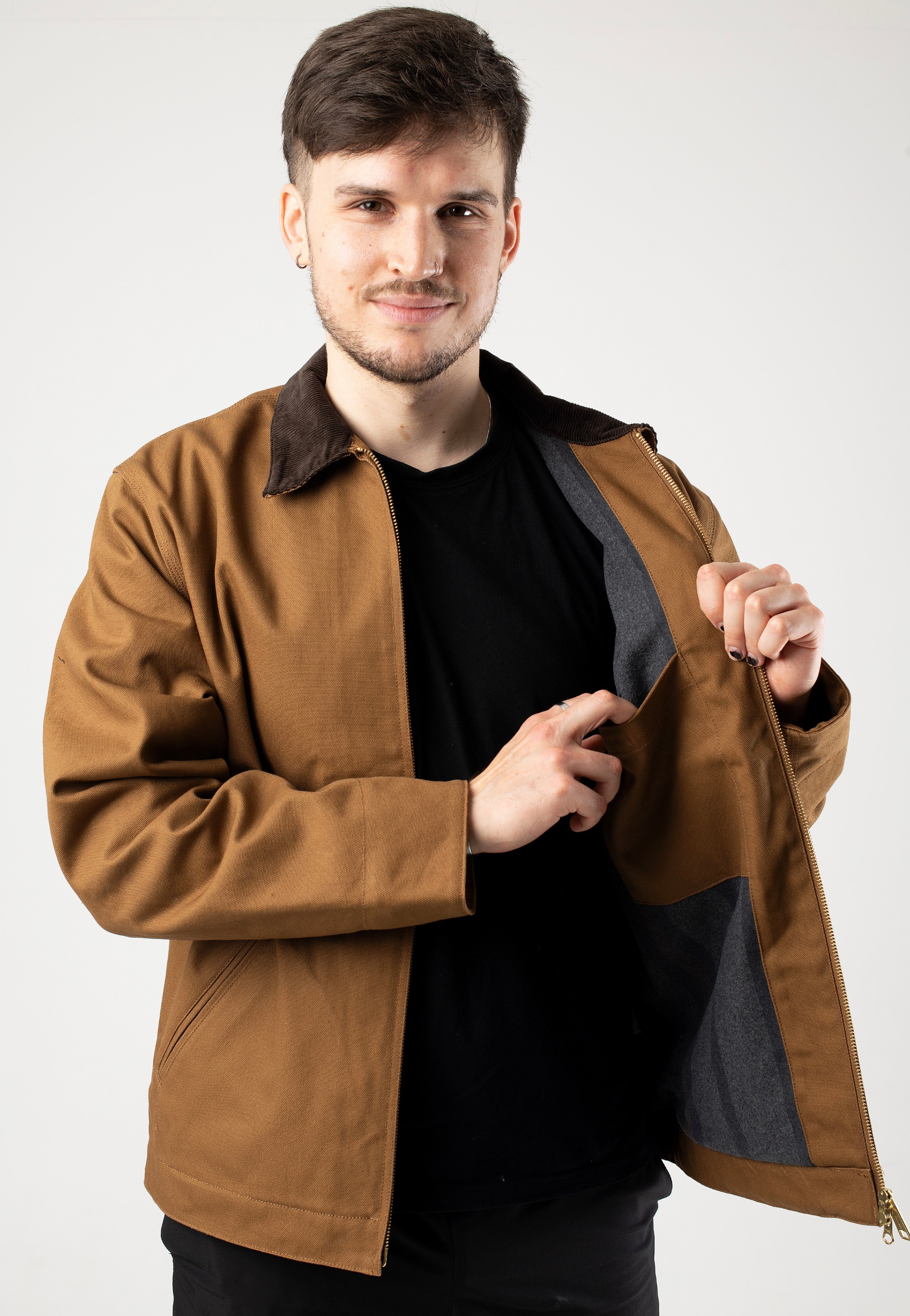 carhartt wip detroit jacket tobacco UNISEX Hamilton Brown/ Rinsed creating a jacket with a fit that is unique to you. Carhartt WIP - Detroit Jacket