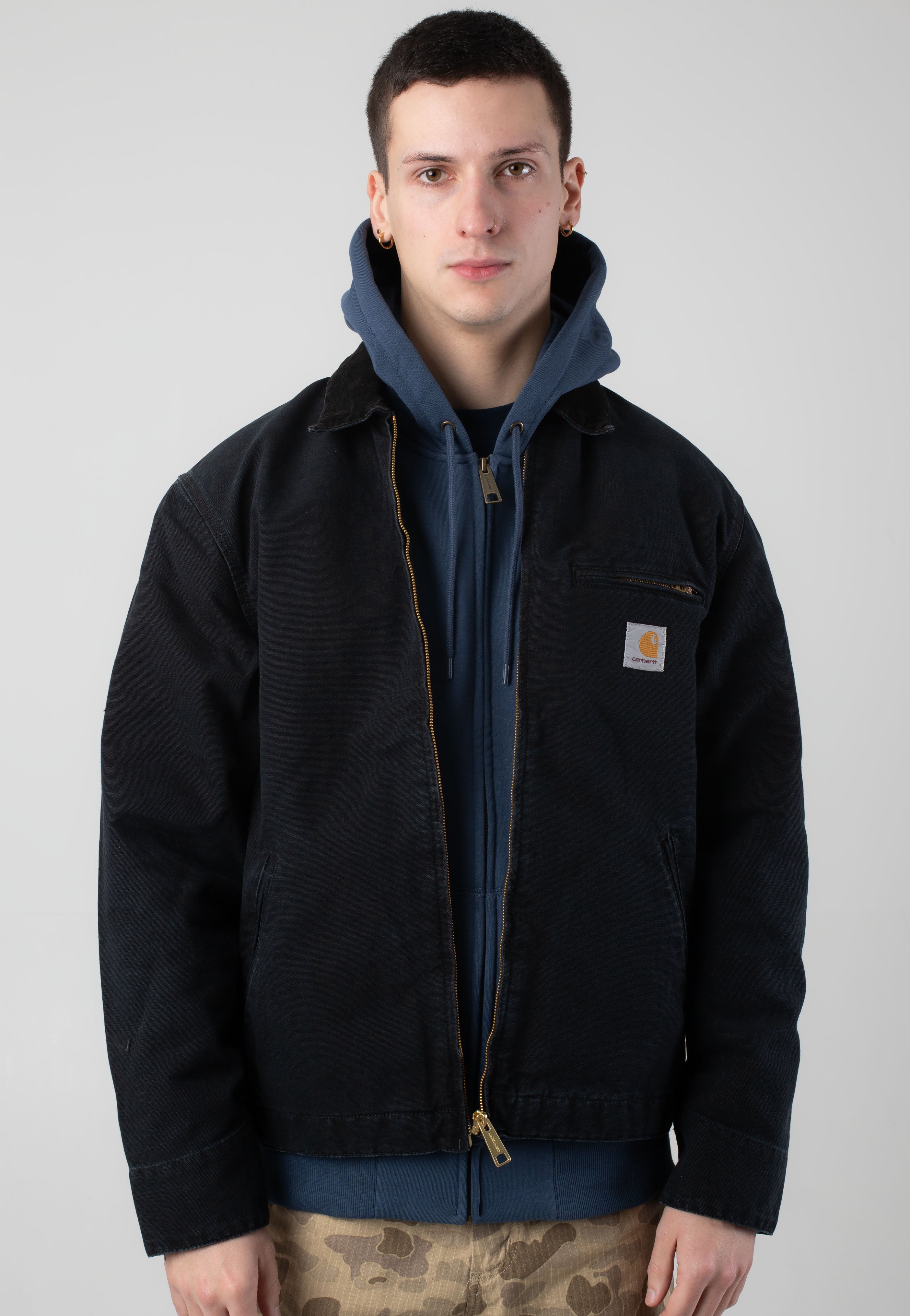 Carhartt WIP - Detroit Stone Canvas Black/Black - Jacket | Men-Image