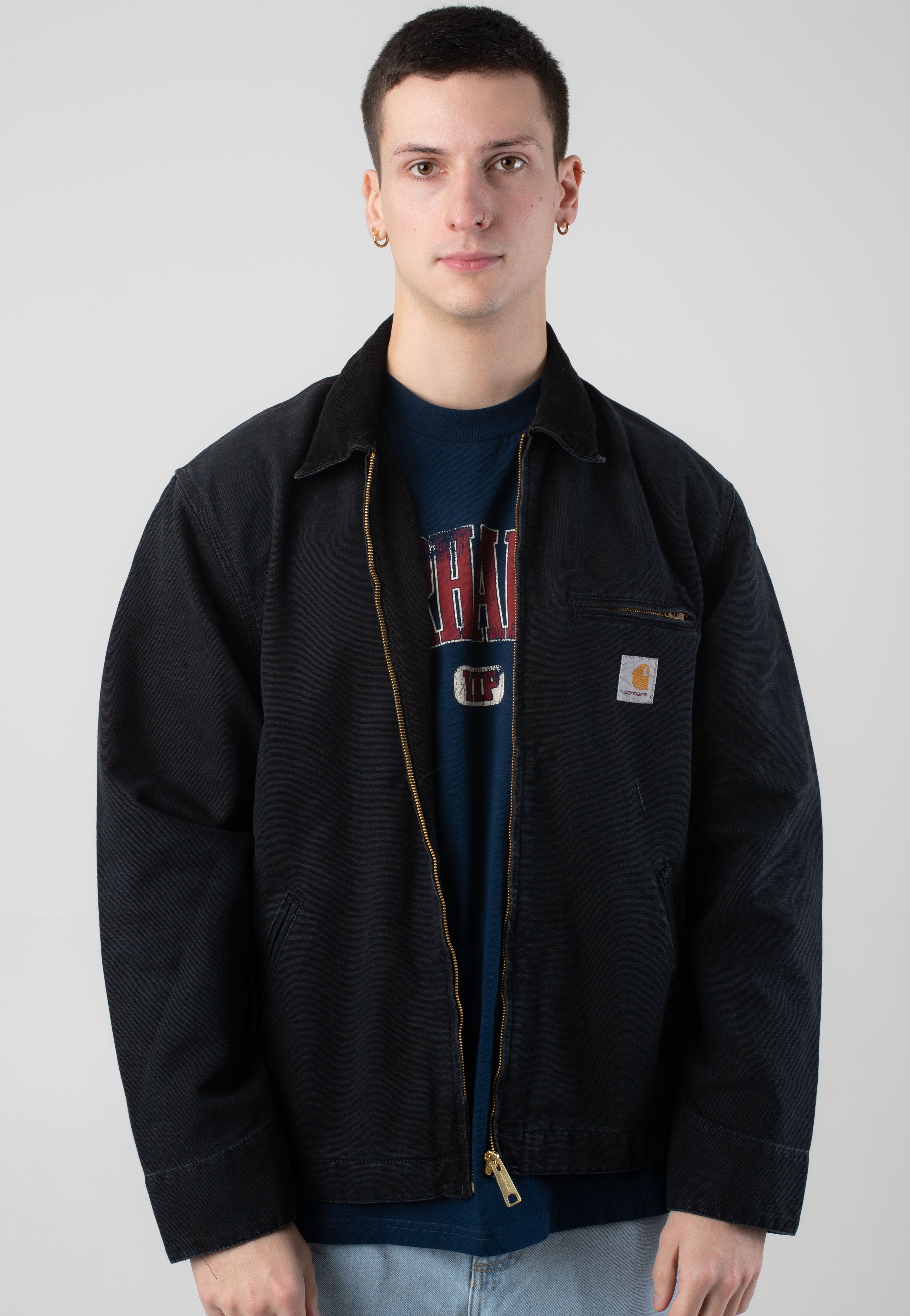 Carhartt WIP Detroit Stone Canvas Black/Black - Jacket | Impericon